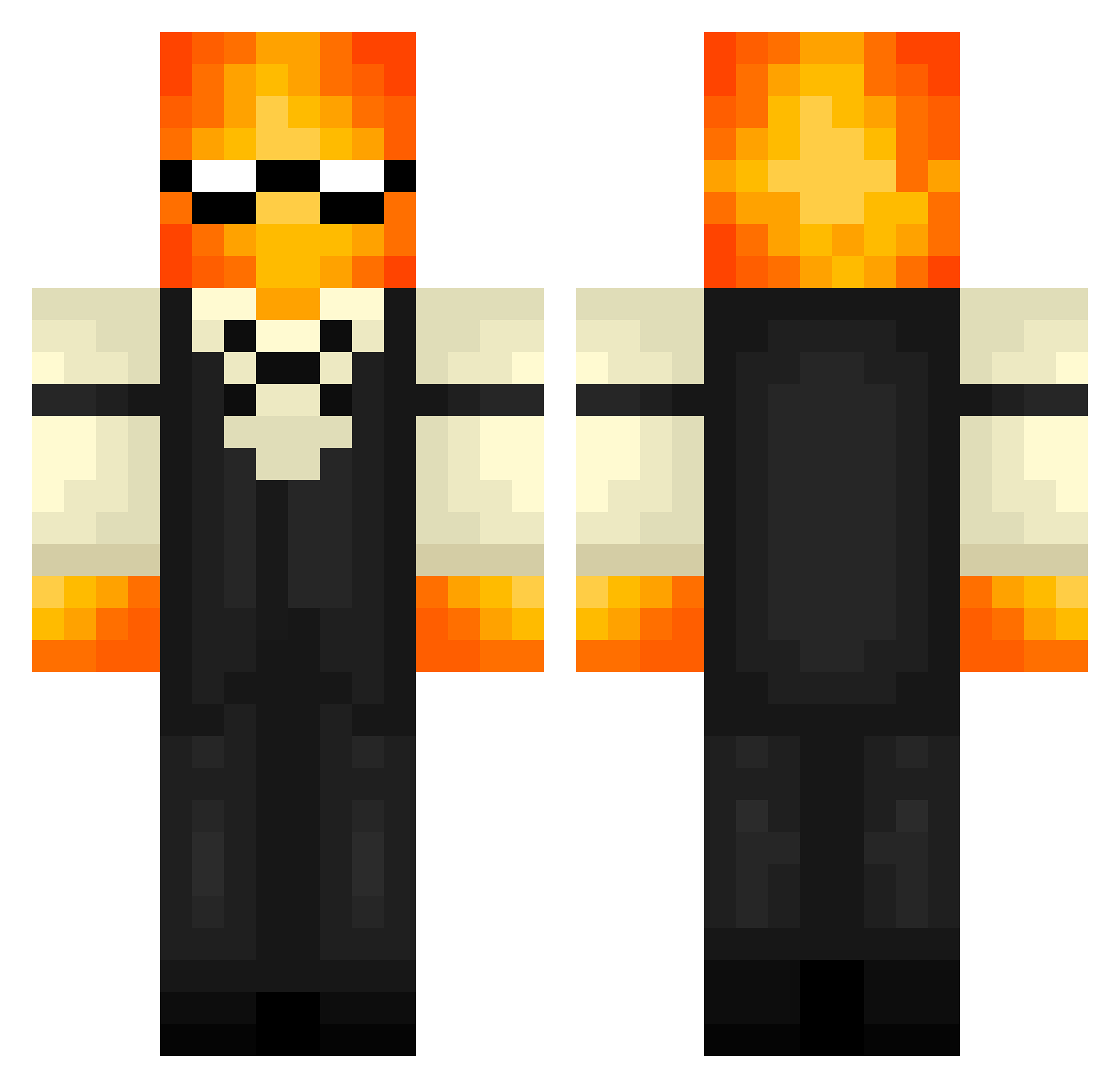 Blacking_fan_ Minecraft skin, front and back view