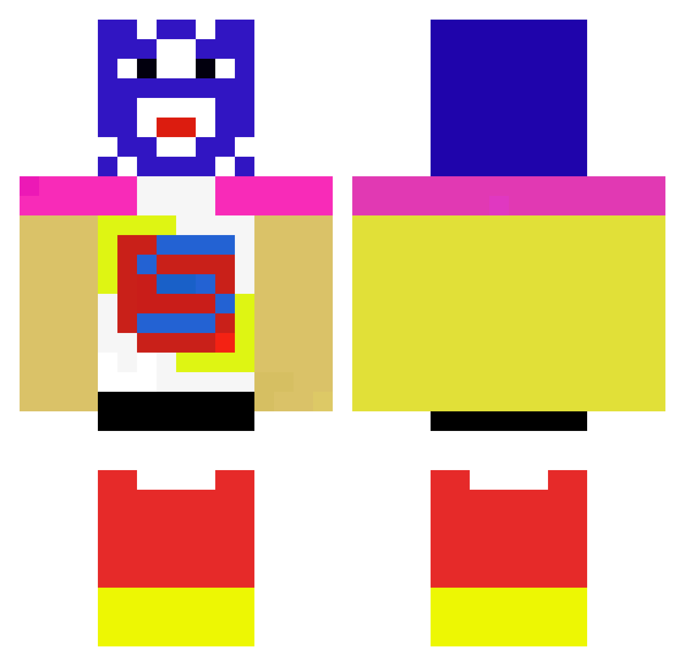 termox Minecraft skin, front and back view