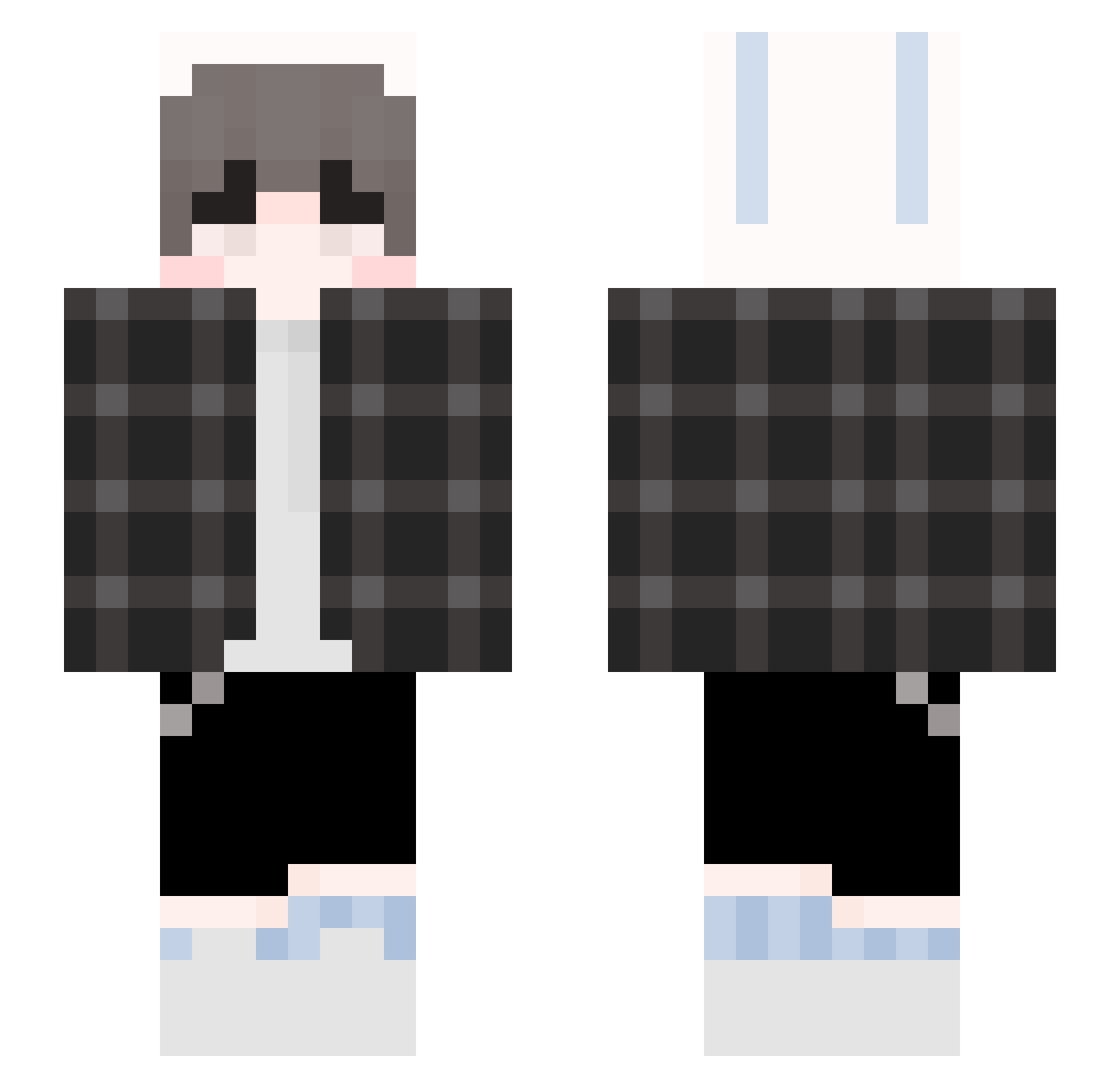 Popinoff Minecraft skin, front and back view