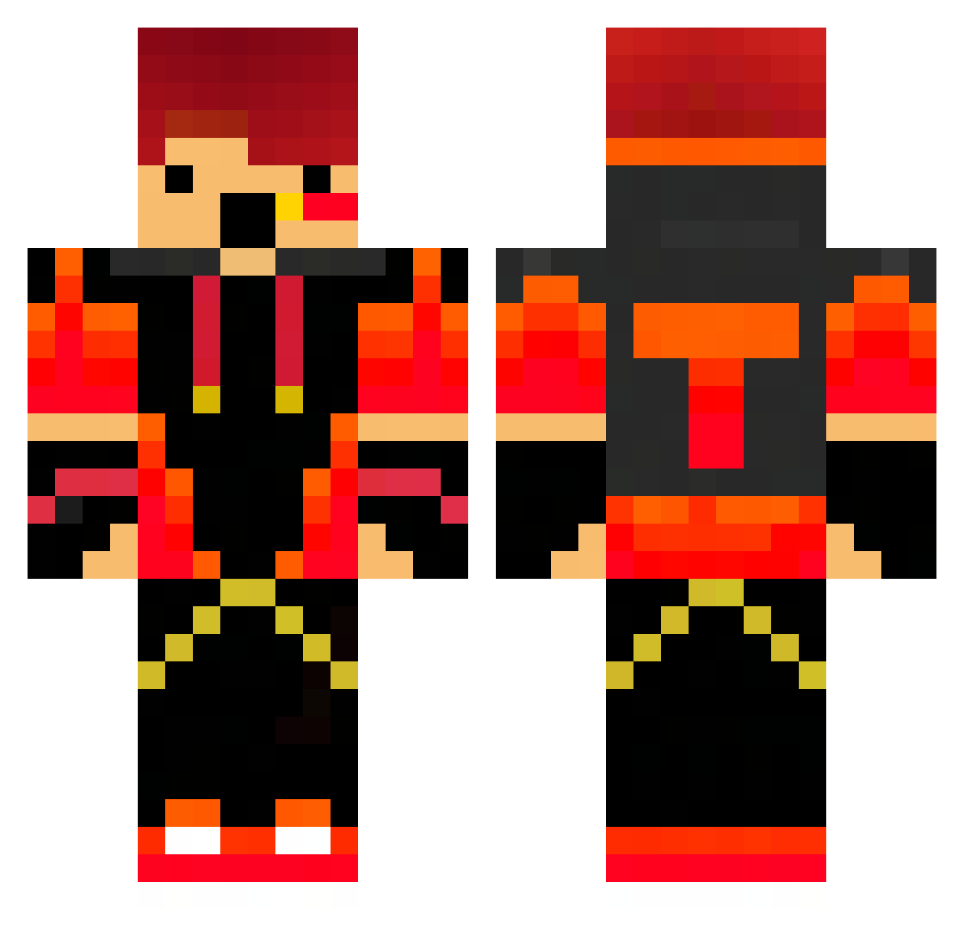Tehfa1 Minecraft skin, front and back view