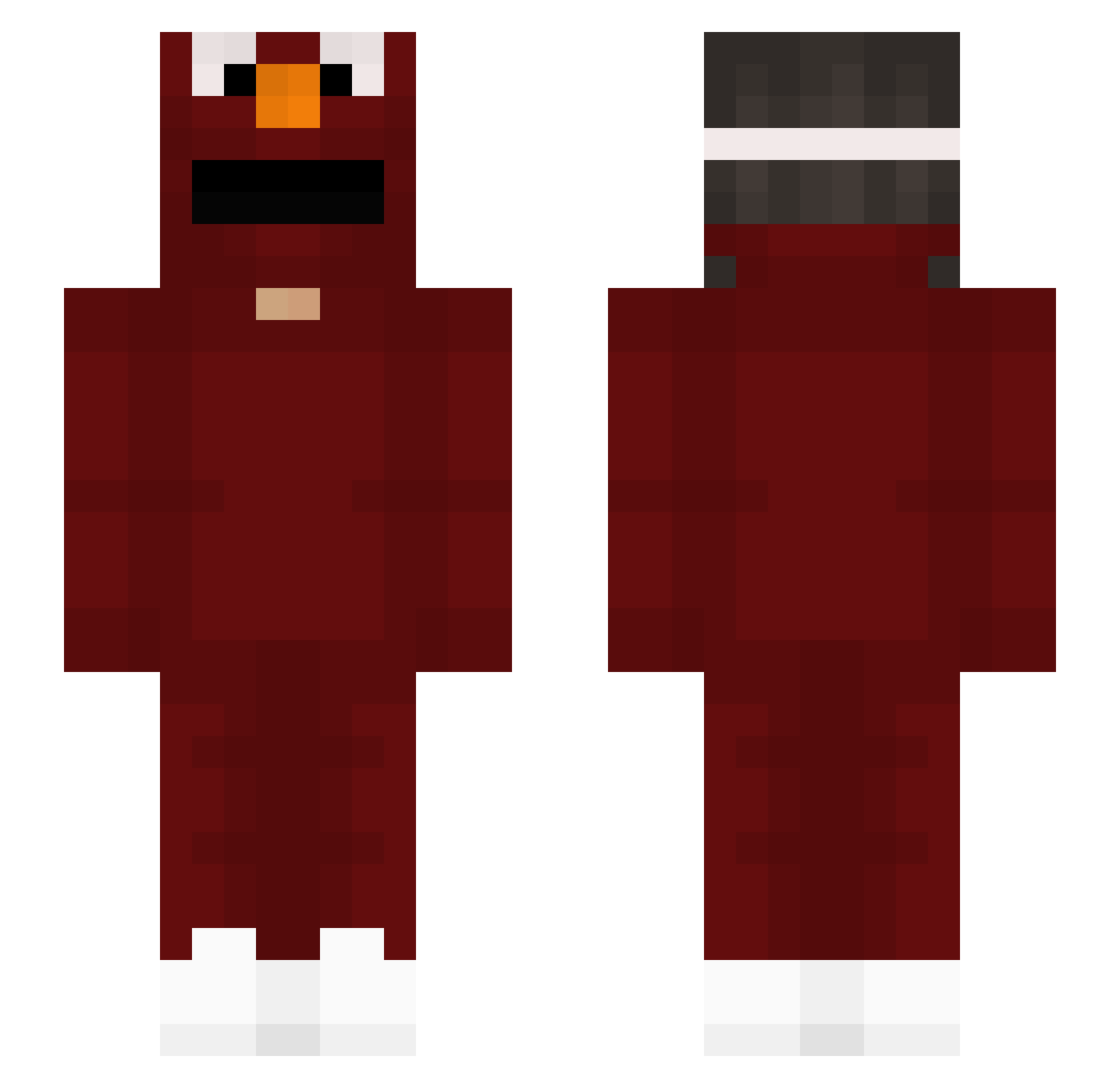 iiTahaV4 Minecraft skin, front and back view