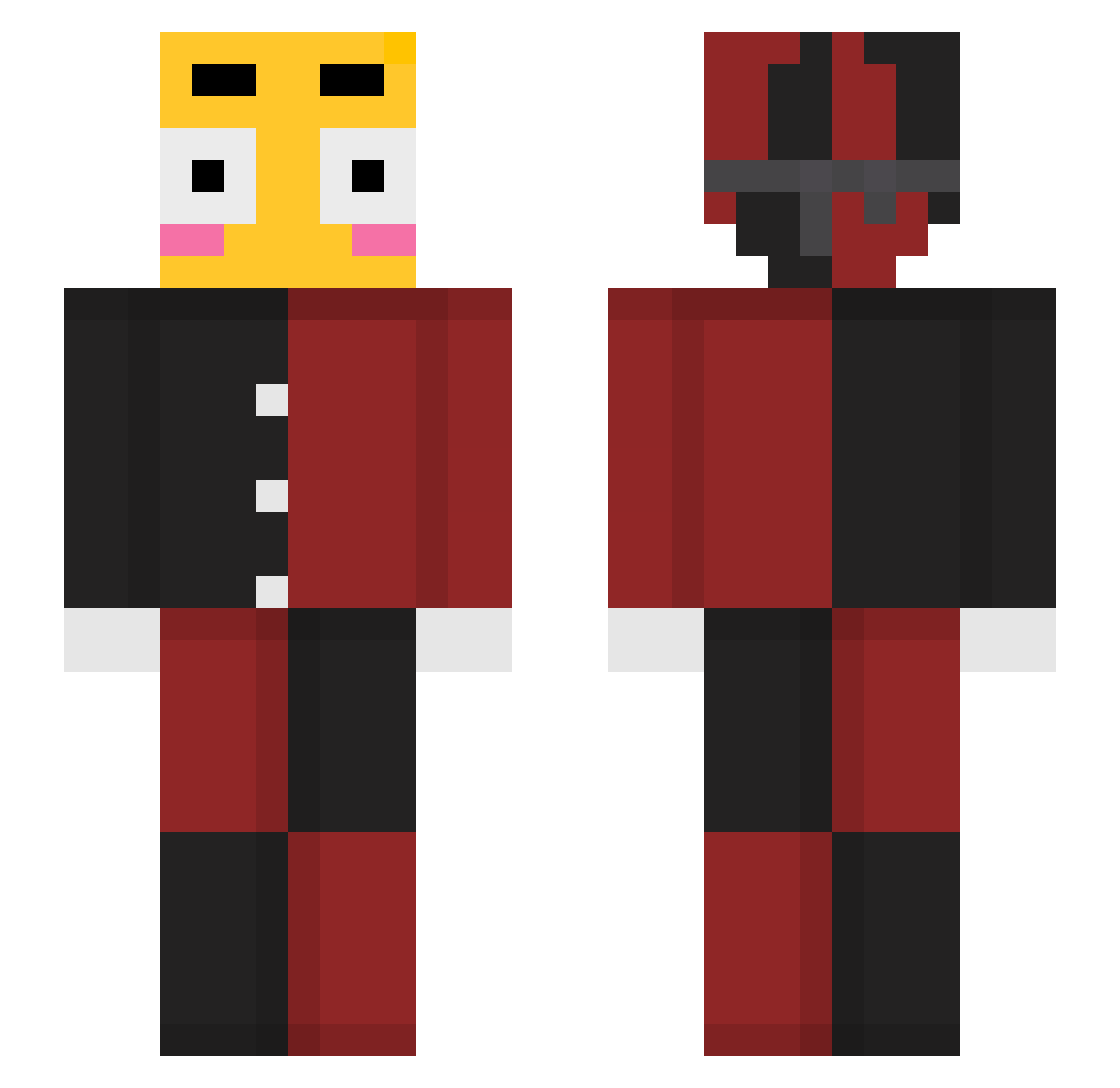 ixuqwee Minecraft skin, front and back view
