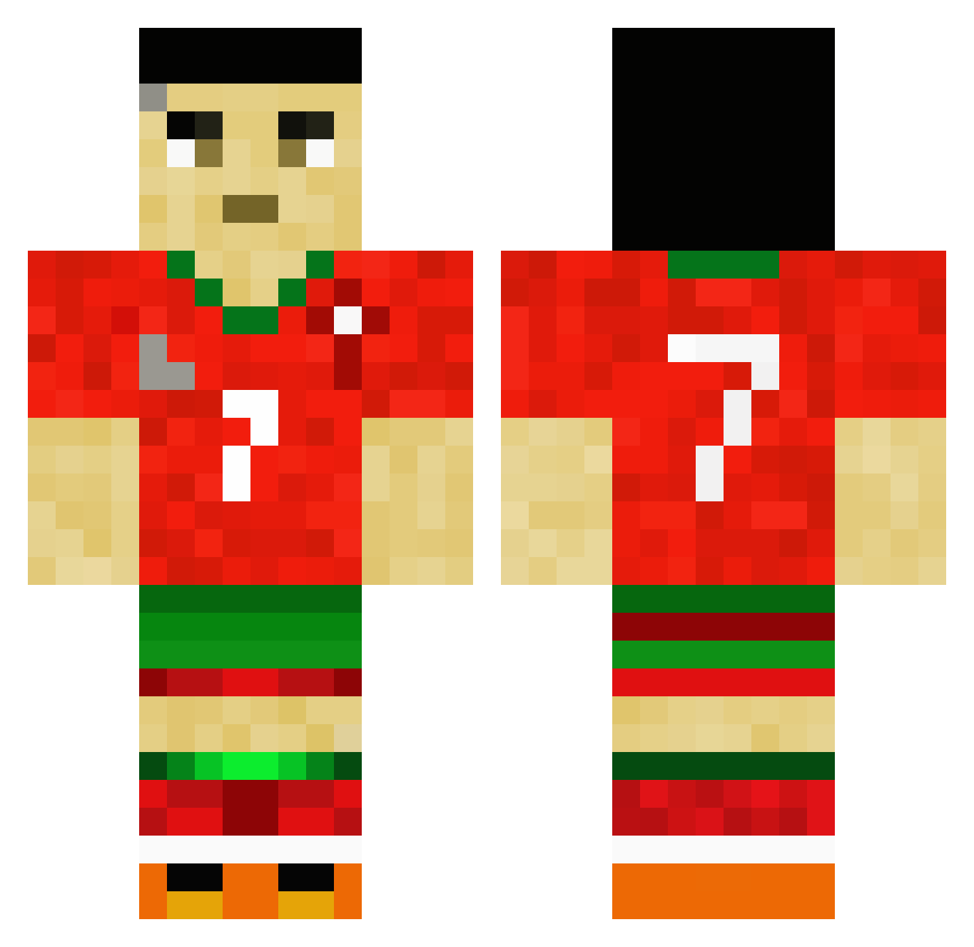 jeremyrd Minecraft skin, front and back view