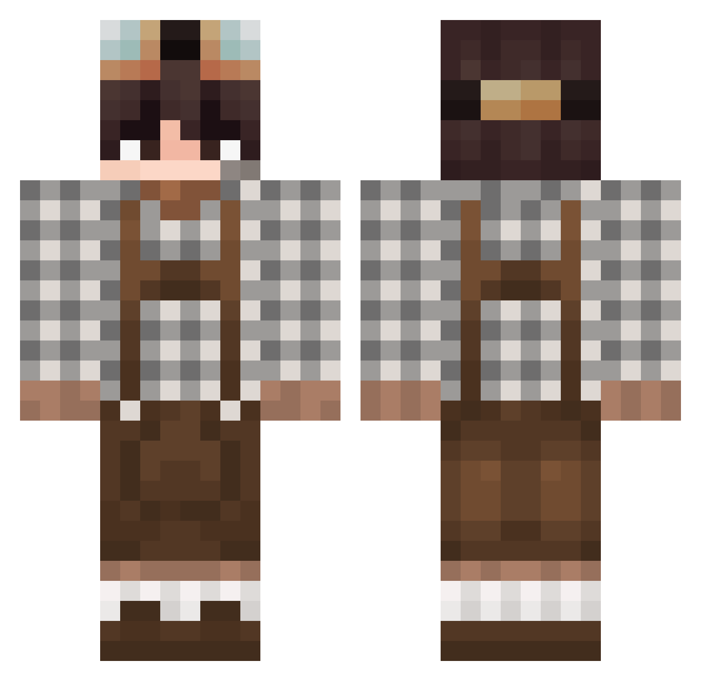 sanderzw Minecraft skin, front and back view