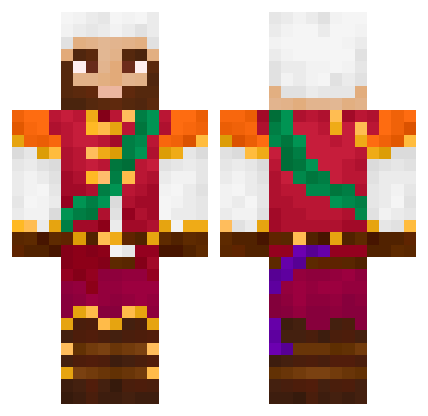 LorDrevin Minecraft skin, front and back view