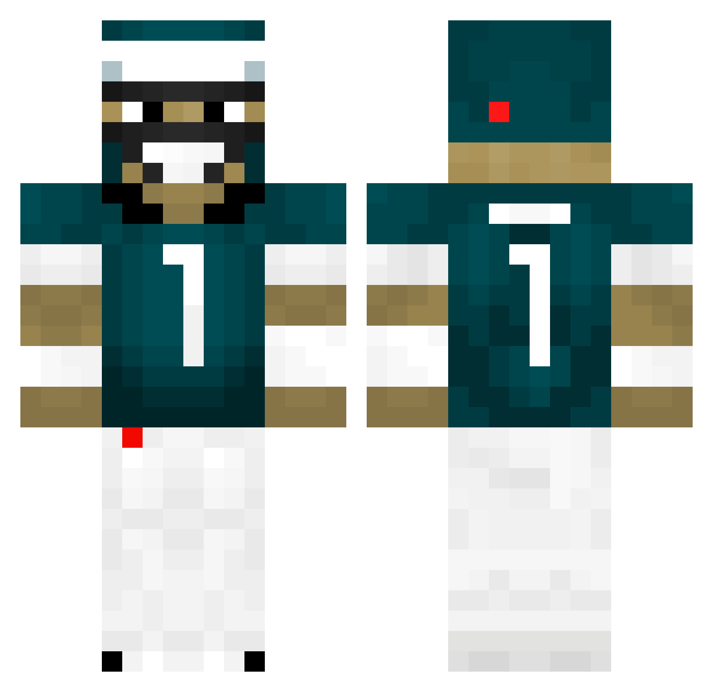MrFakeN00b Minecraft skin, front and back view
