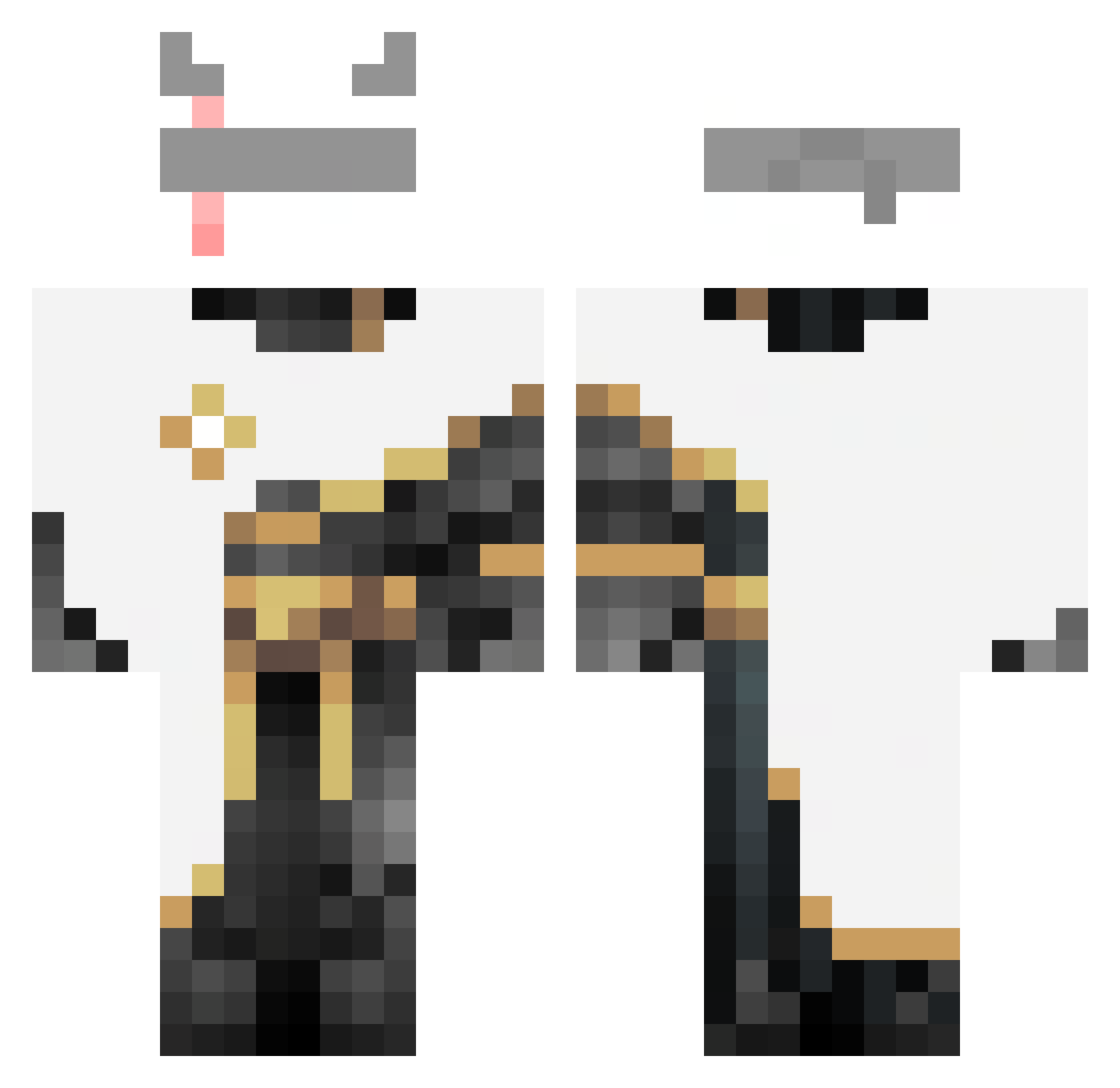 ReZZeR_sky Minecraft skin, front and back view