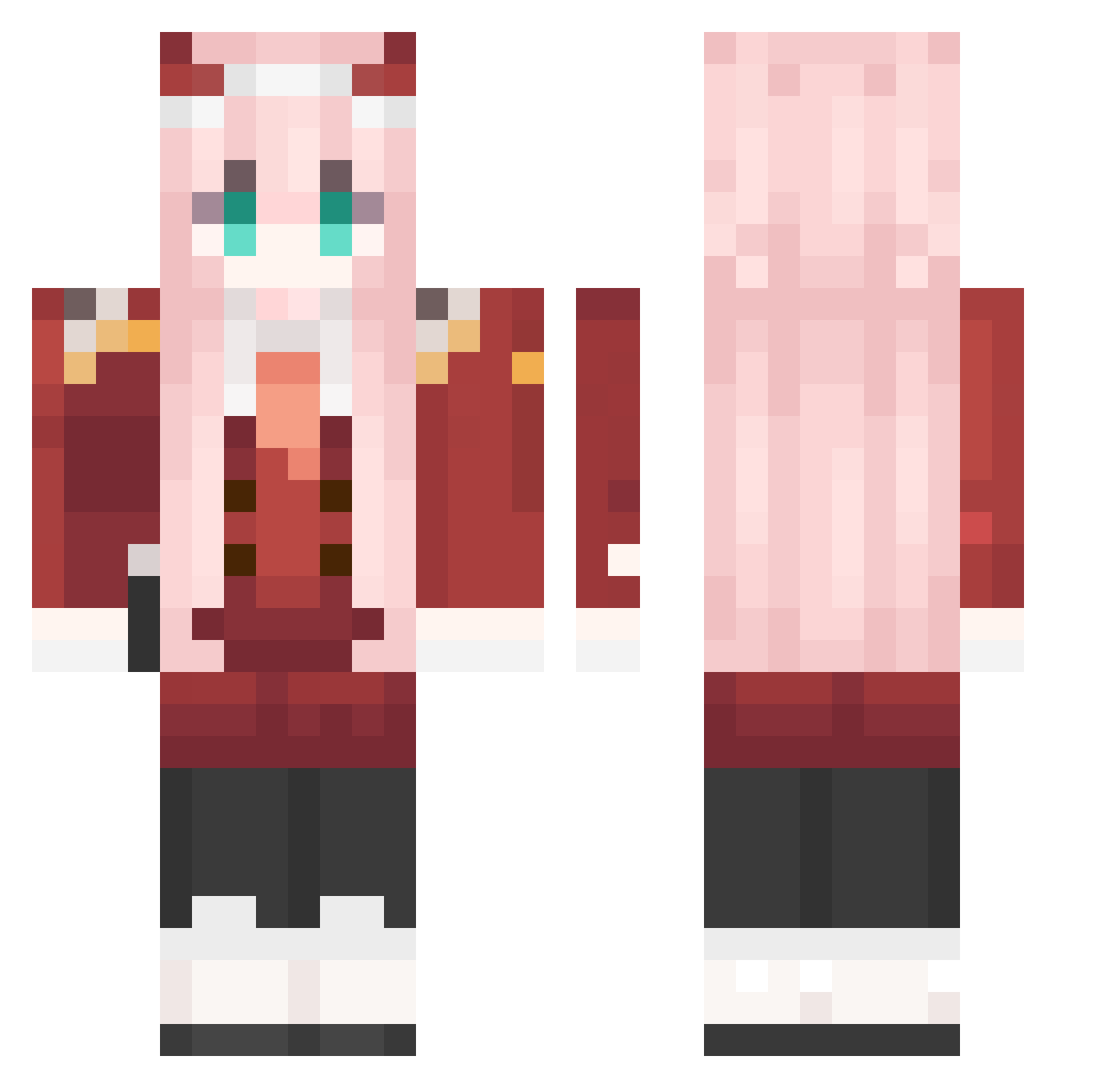 WoWHVH Minecraft skin, front and back view