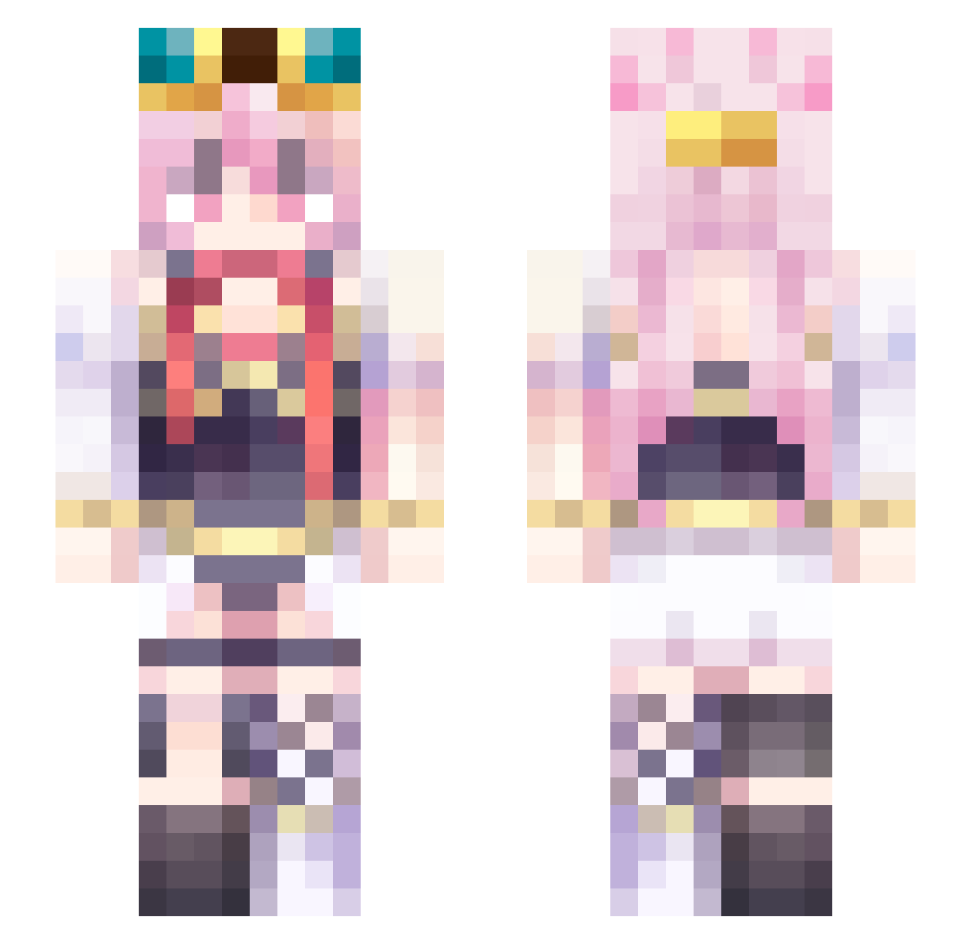 rzzn666 Minecraft skin, front and back view
