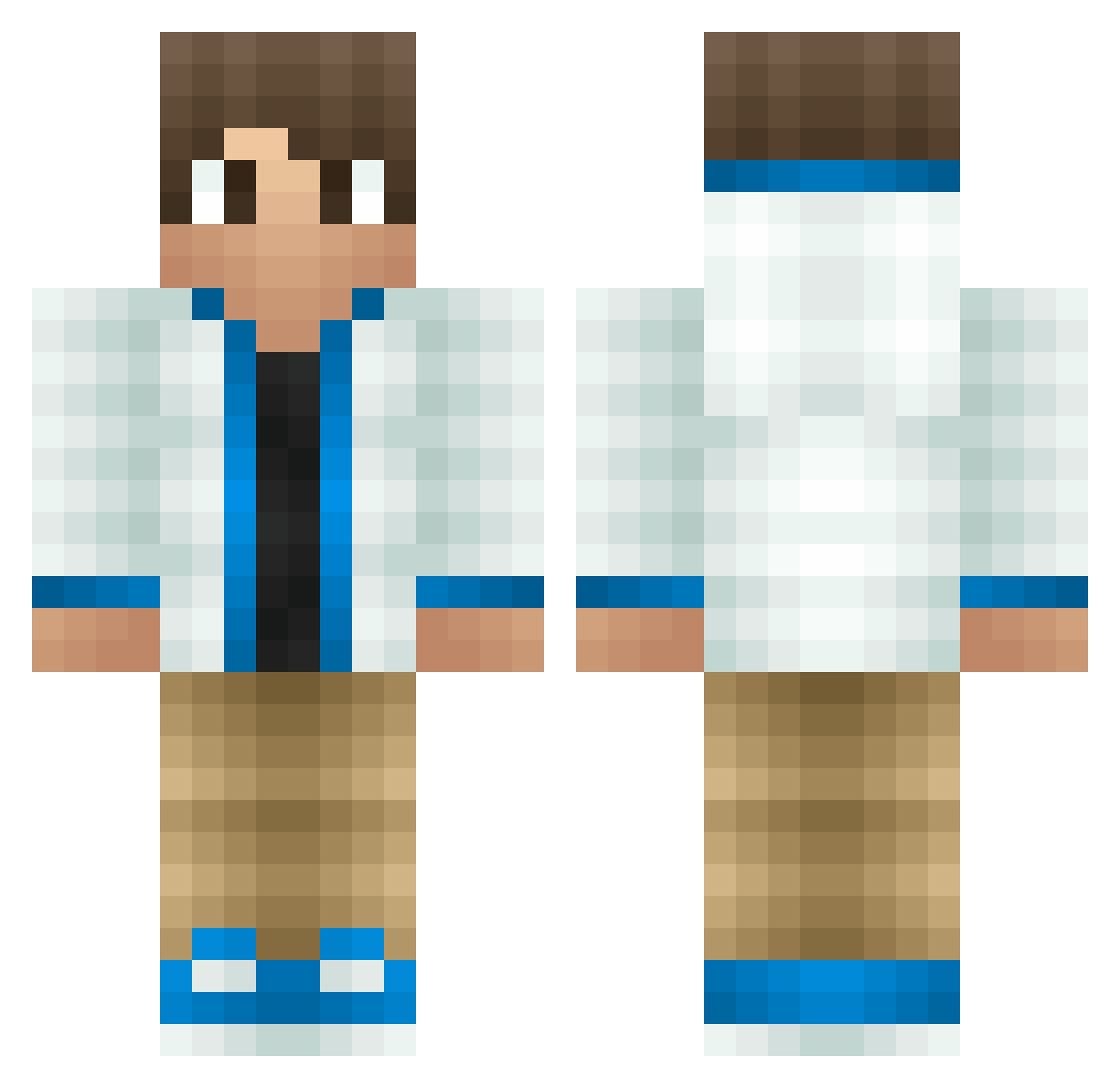 Skuggon Minecraft skin, front and back view