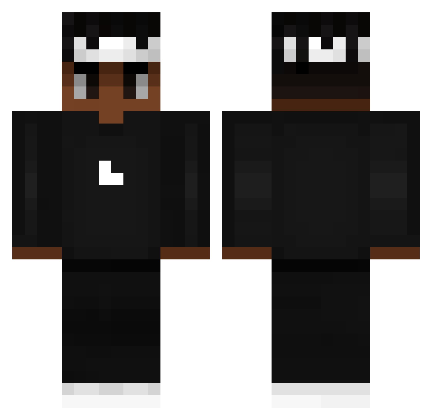 Racings Minecraft skin, front and back view