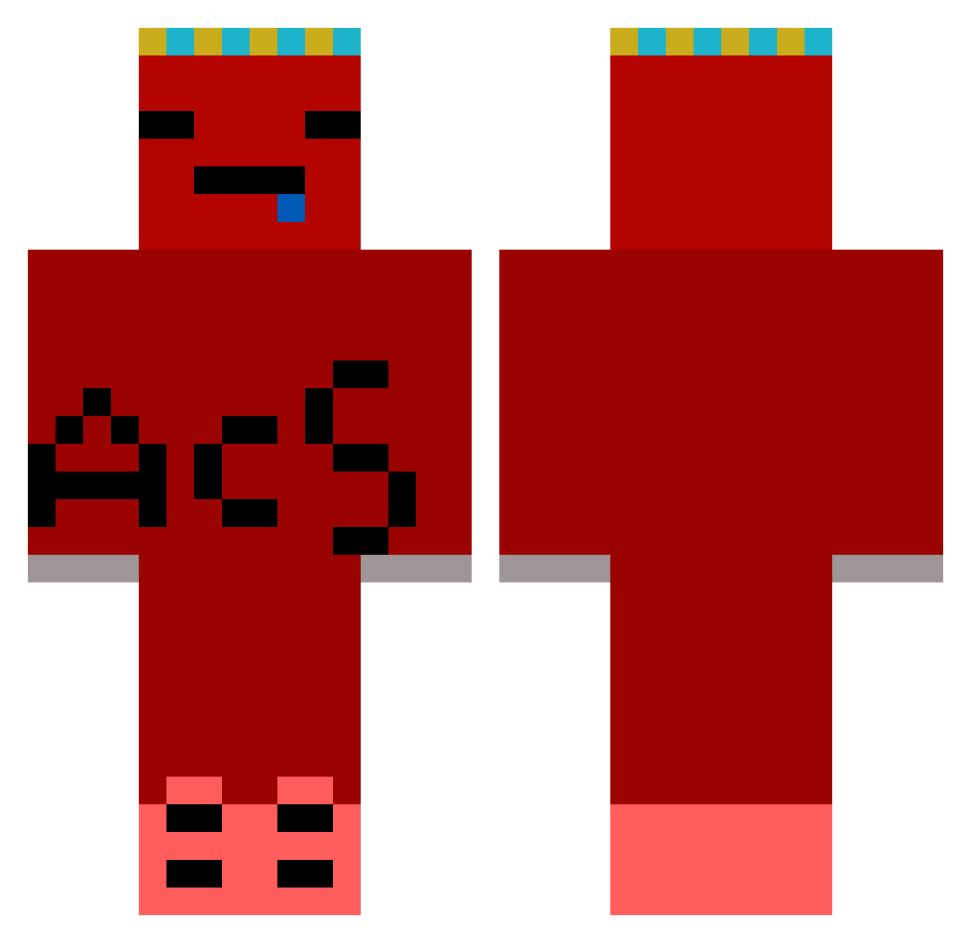 Acstetic Minecraft skin, front and back view