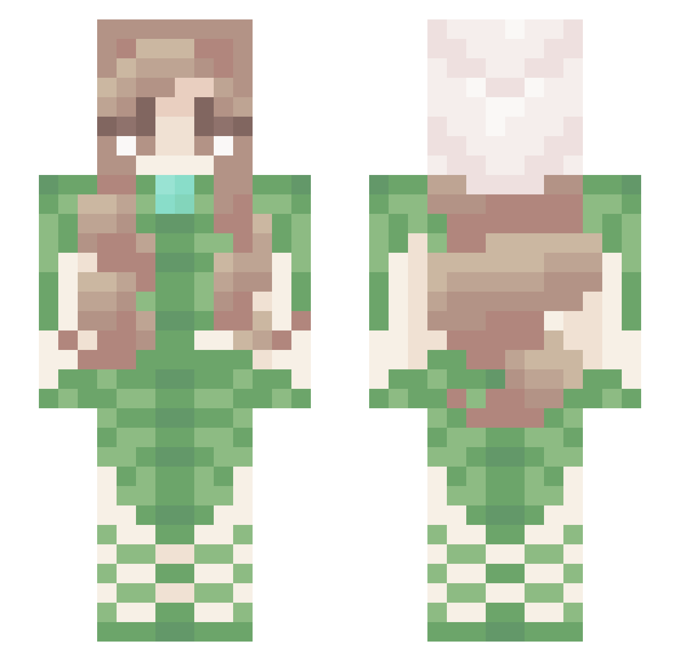 PureLapis Minecraft skin, front and back view