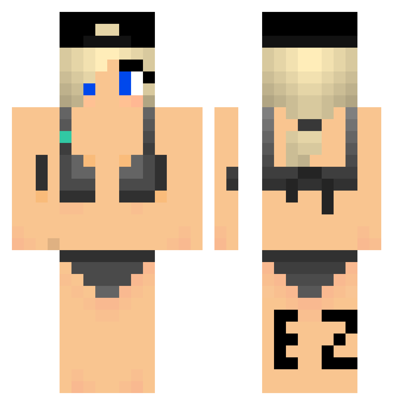 niekemans Minecraft skin, front and back view