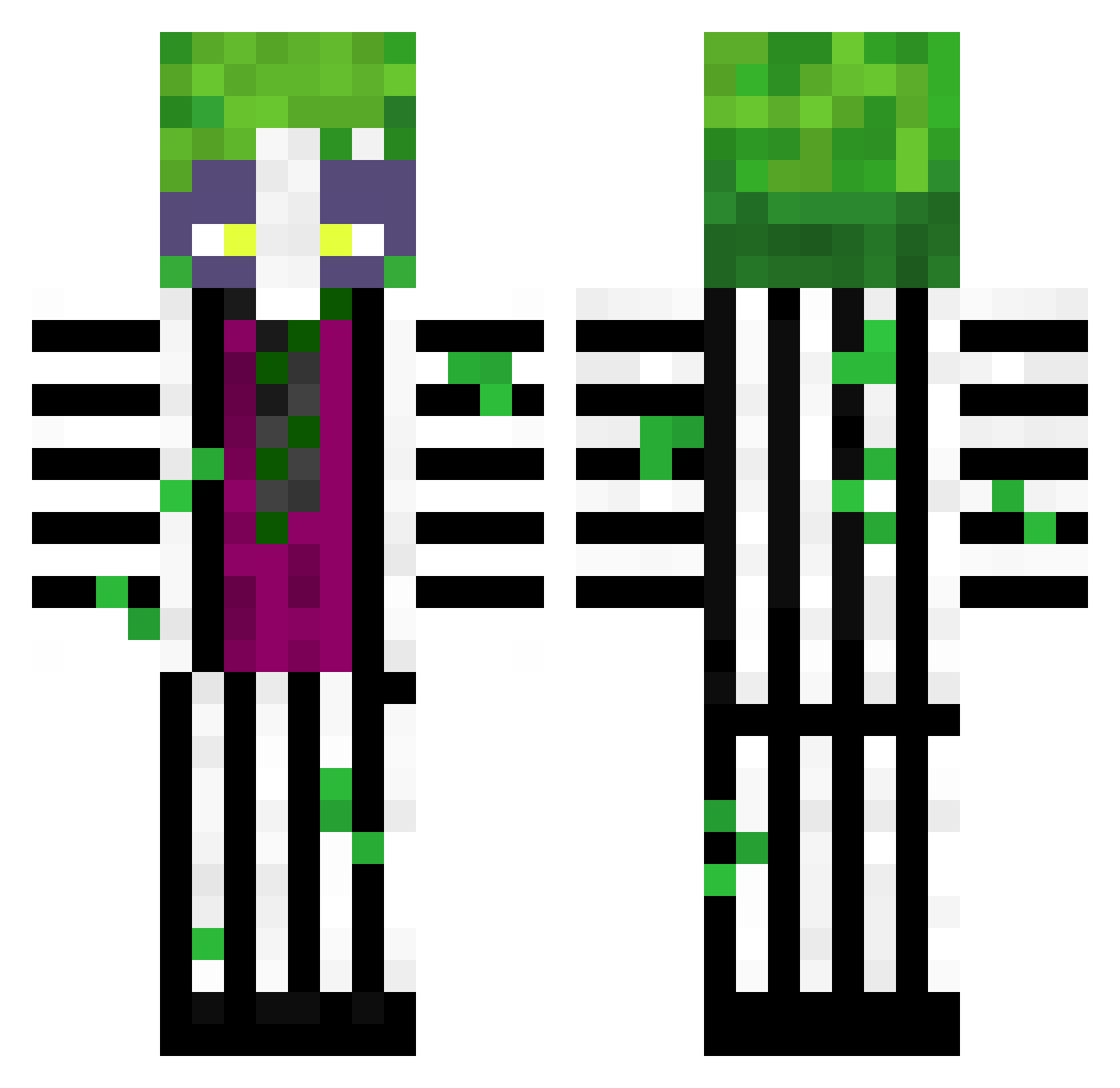 mrferalbug Minecraft skin, front and back view