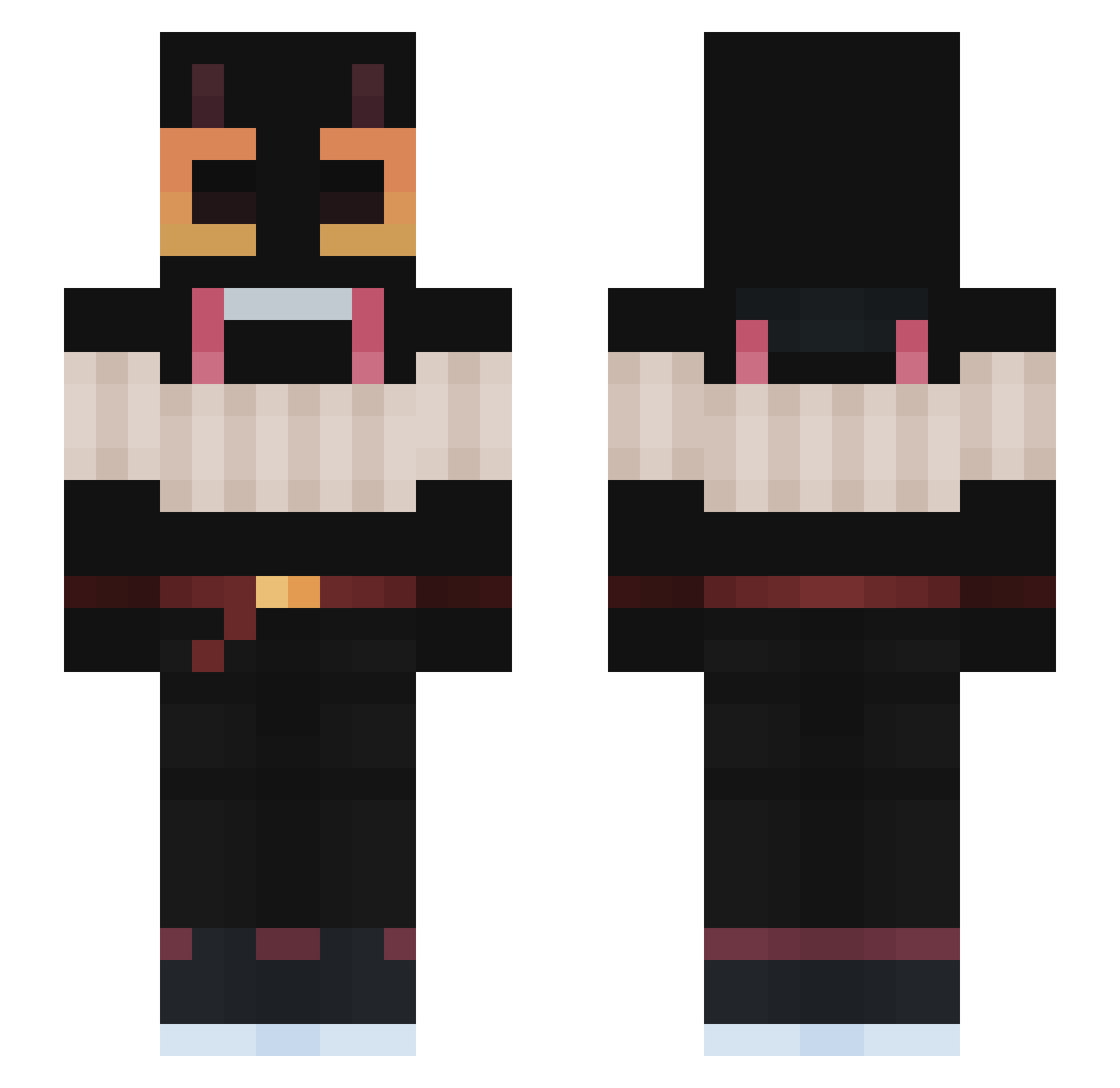 Rendaxz Minecraft skin, front and back view