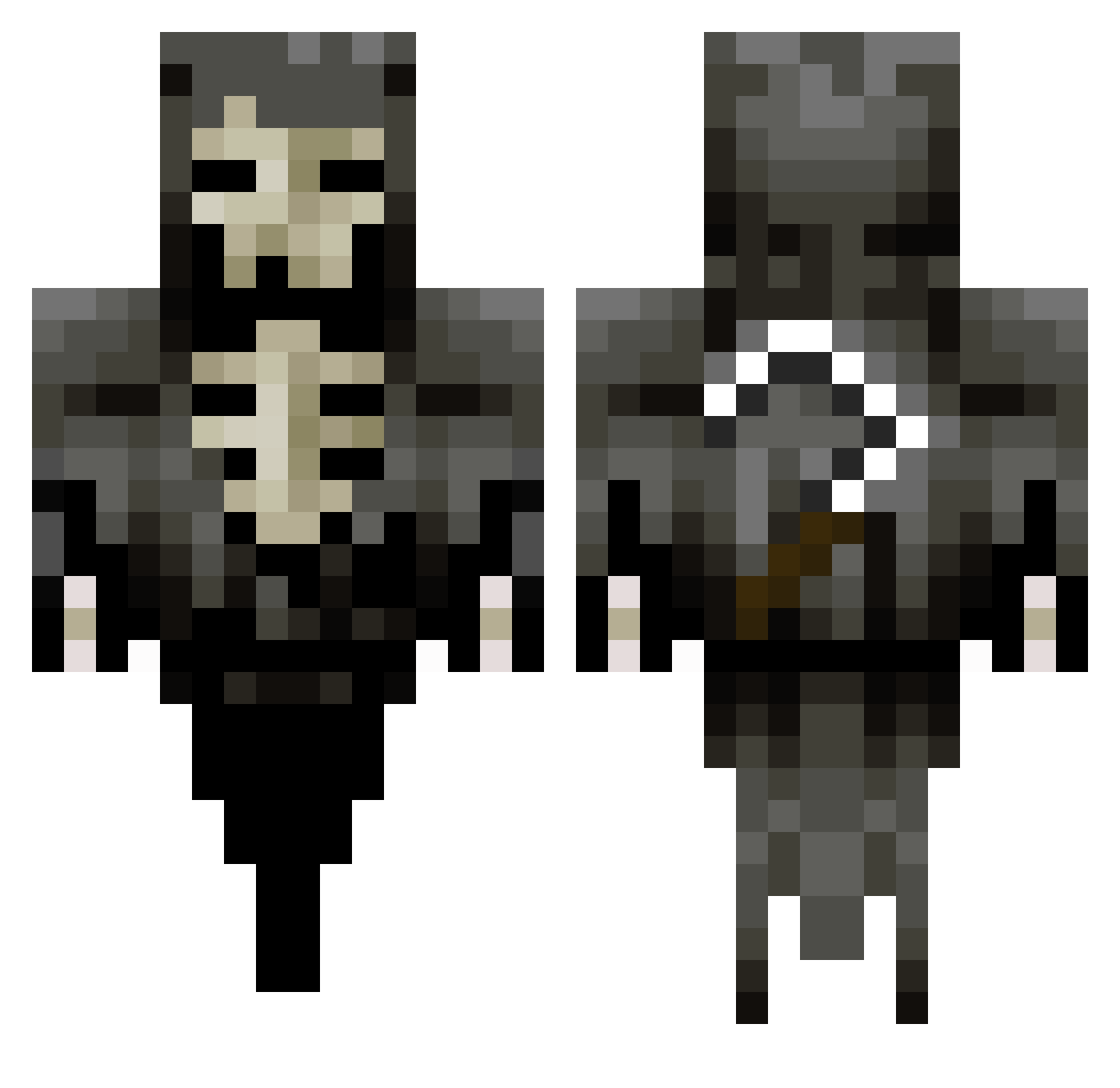 Yarol Minecraft skin, front and back view