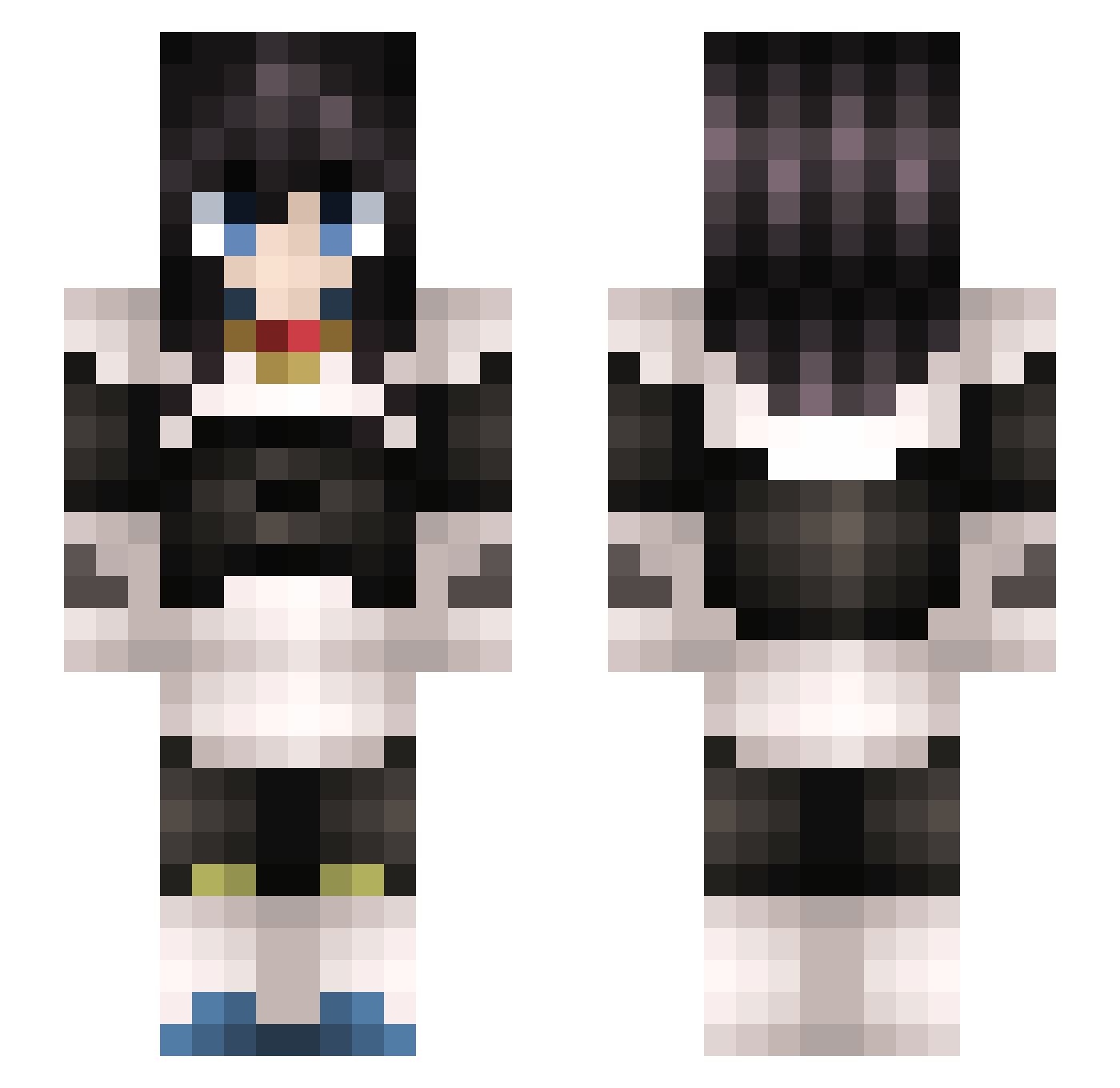 5uu Minecraft skin, front and back view