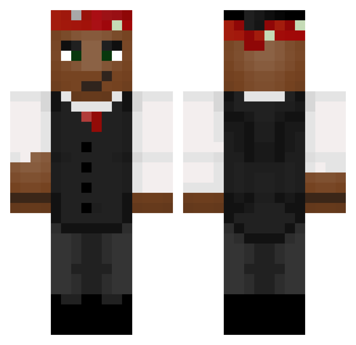 UnitiTerrarin Minecraft skin, front and back view