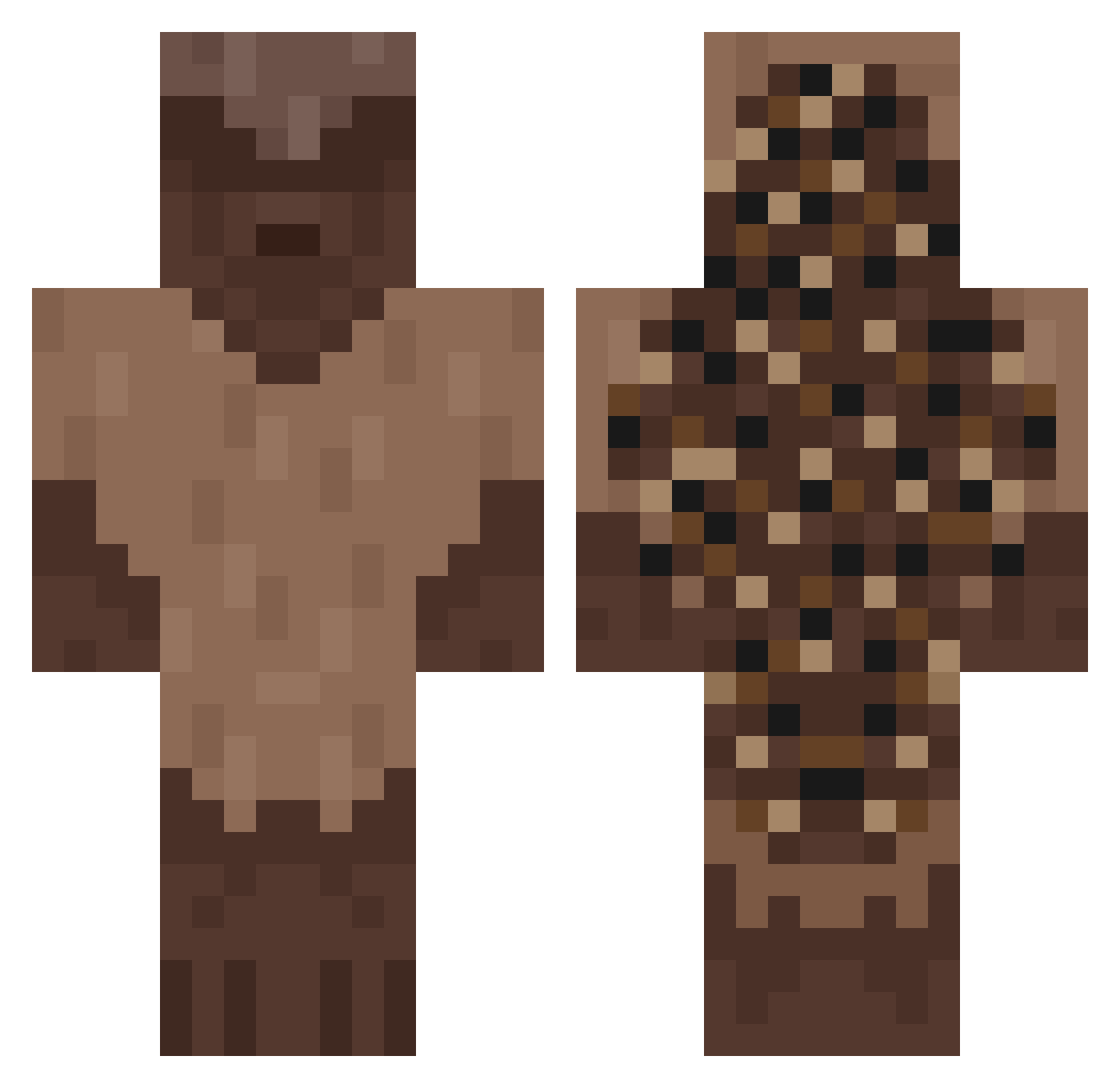 Hedgey Minecraft skin, front and back view