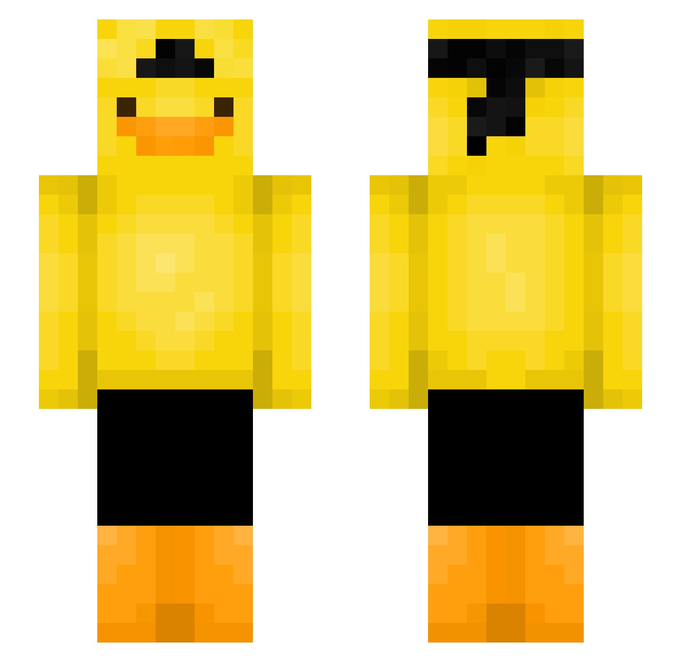 blac_kfear Minecraft skin, front and back view