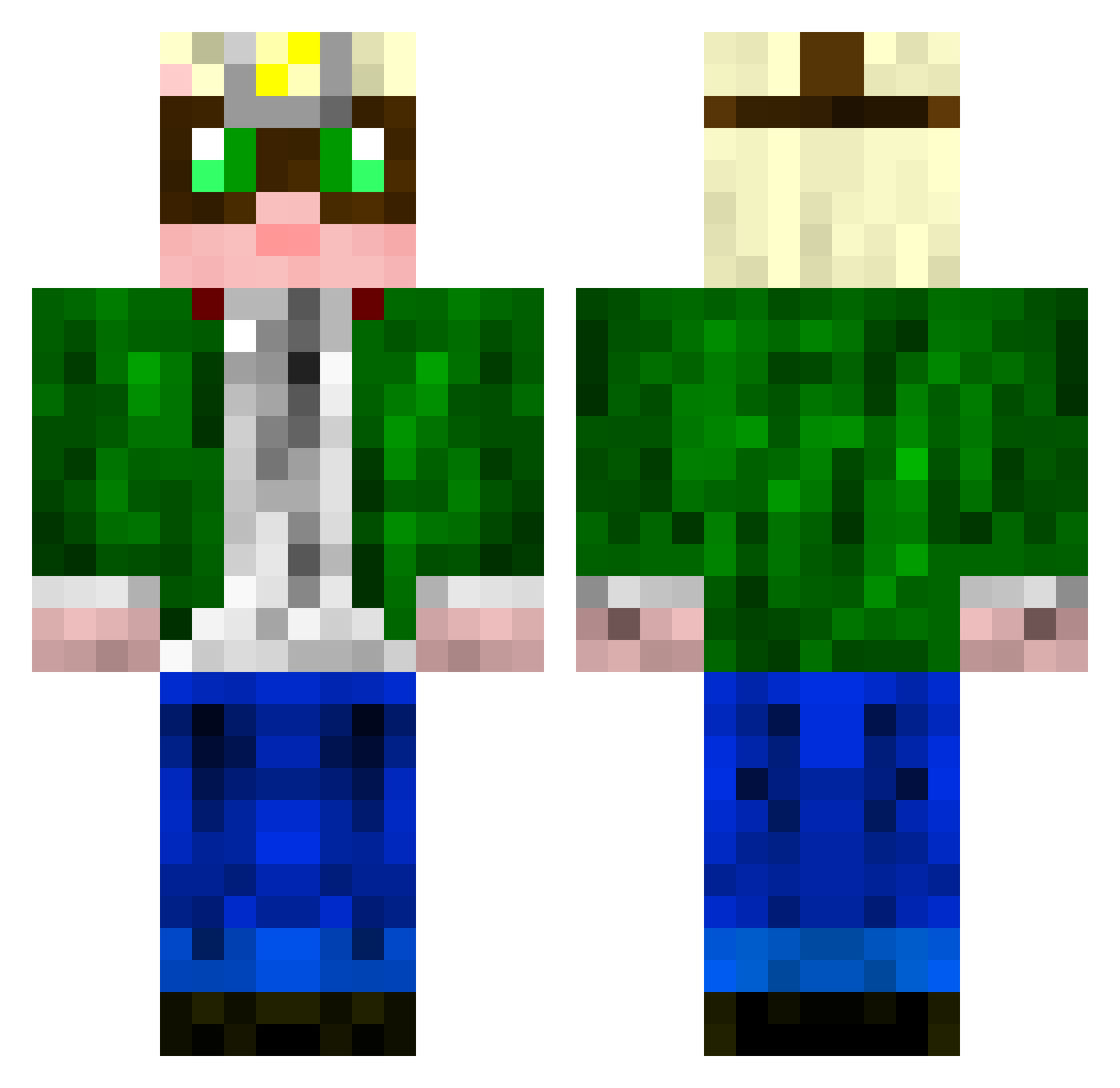 Cozens Minecraft skin, front and back view