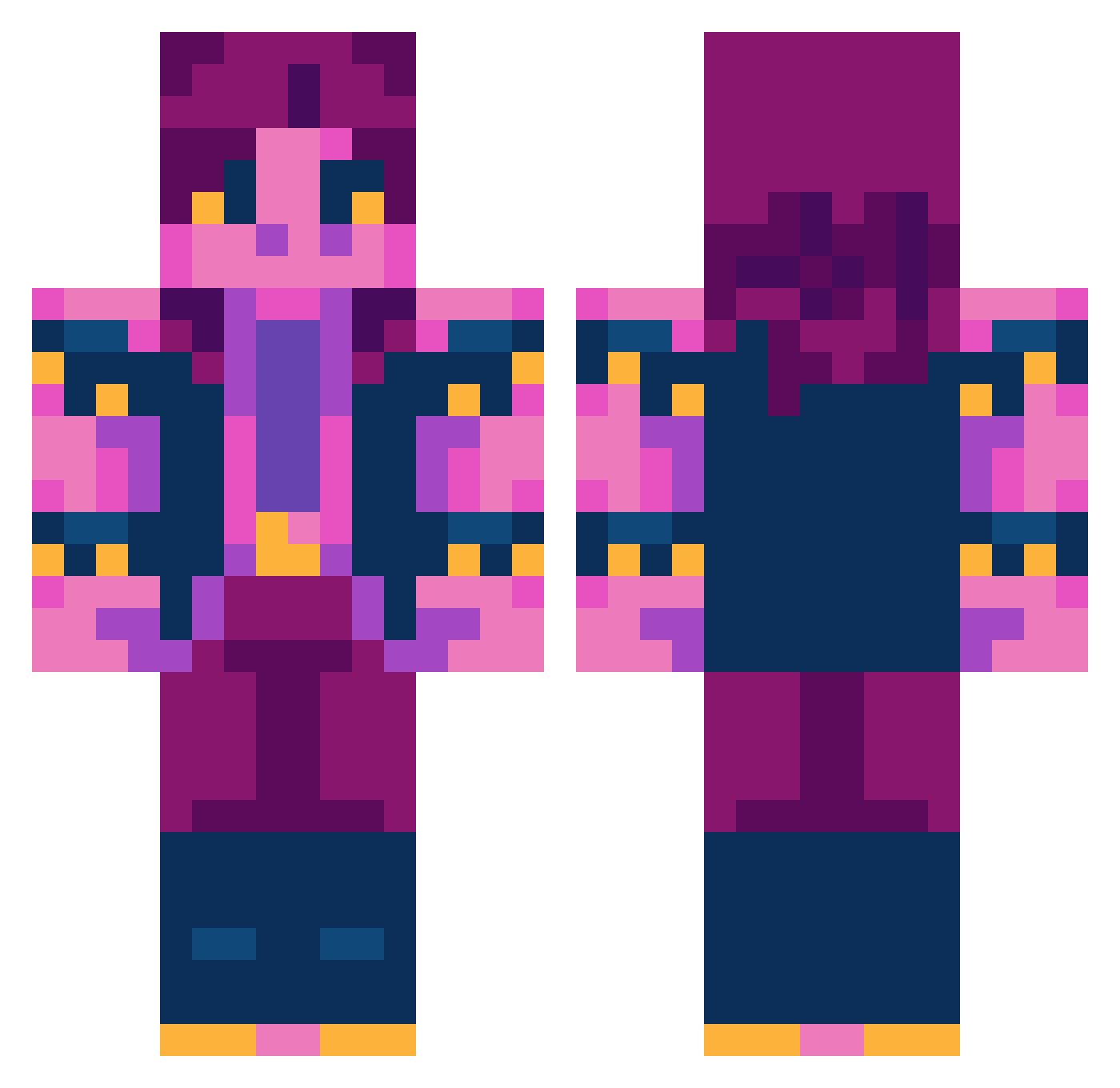 Shimu_san Minecraft skin, front and back view