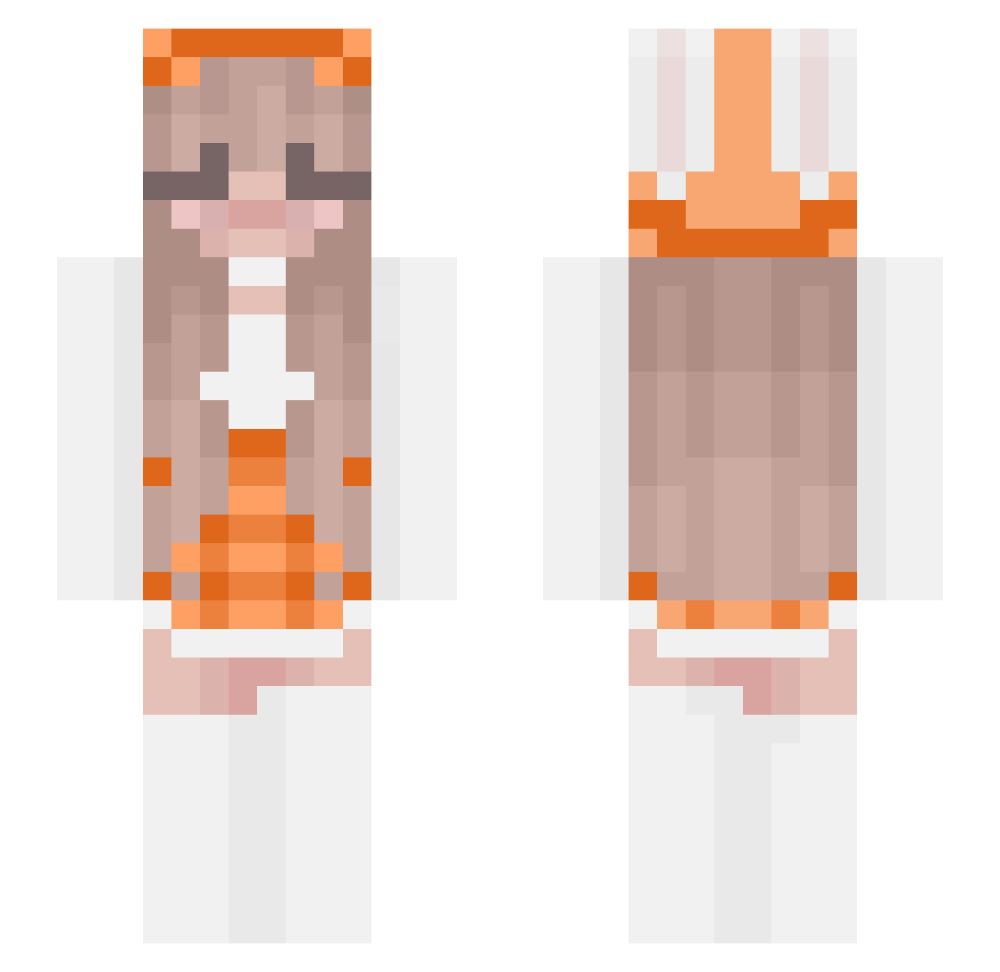 NickiTricki Minecraft skin, front and back view