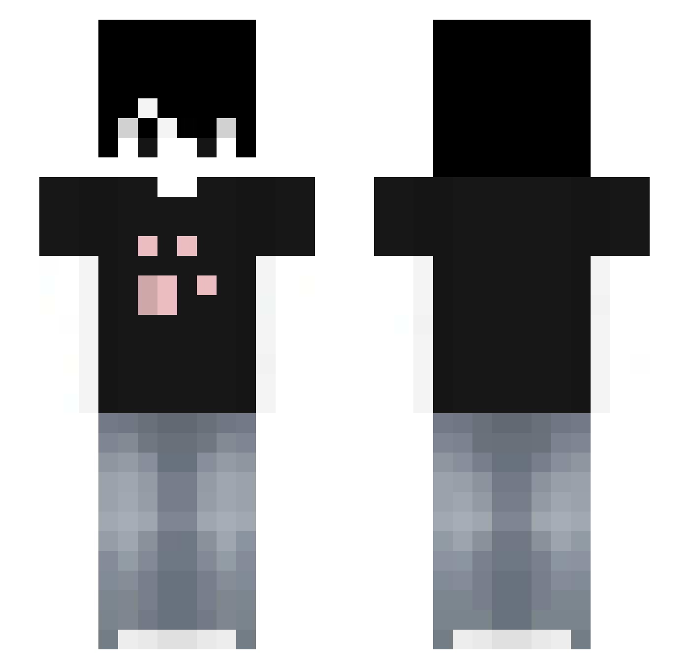 ZyronPS Minecraft skin, front and back view