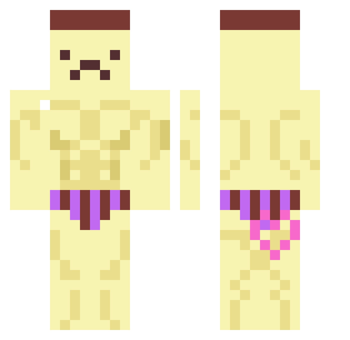 Jakey23 Minecraft skin, front and back view