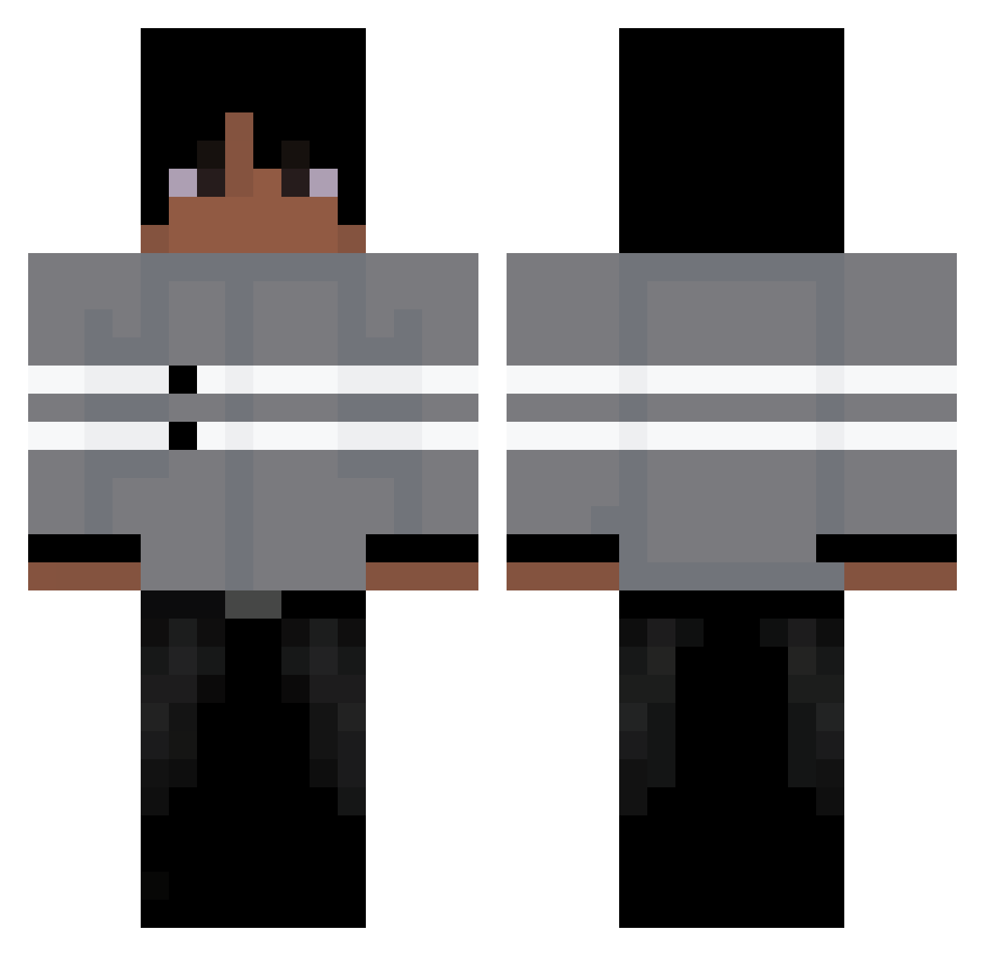 zKayzix Minecraft skin, front and back view