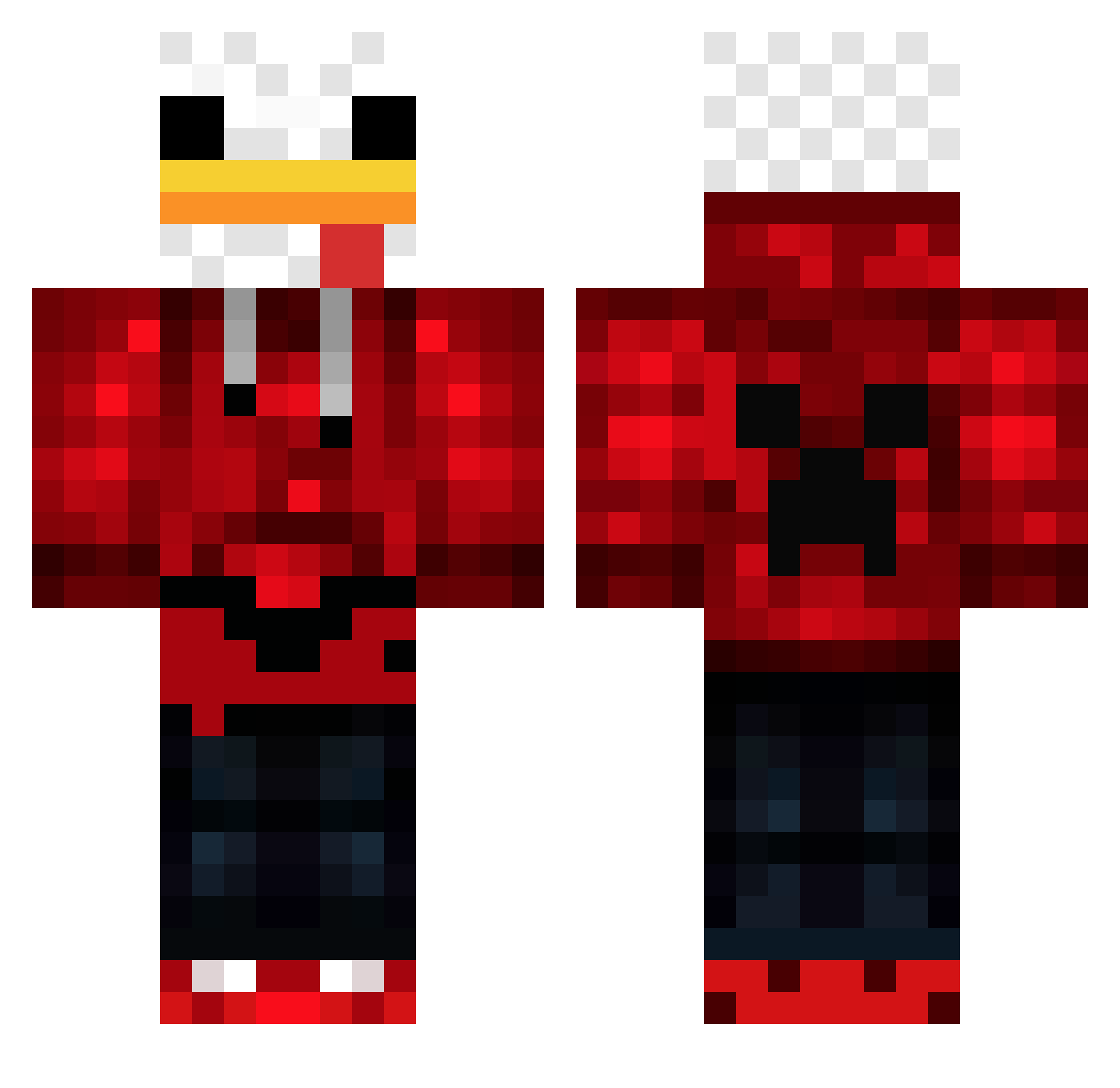 Seen42069 Minecraft skin, front and back view