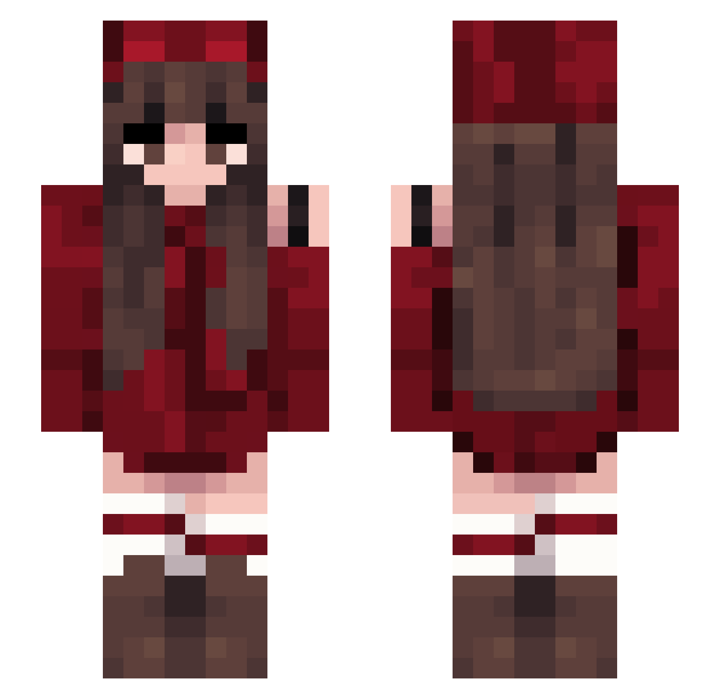 Muffindy Minecraft skin, front and back view