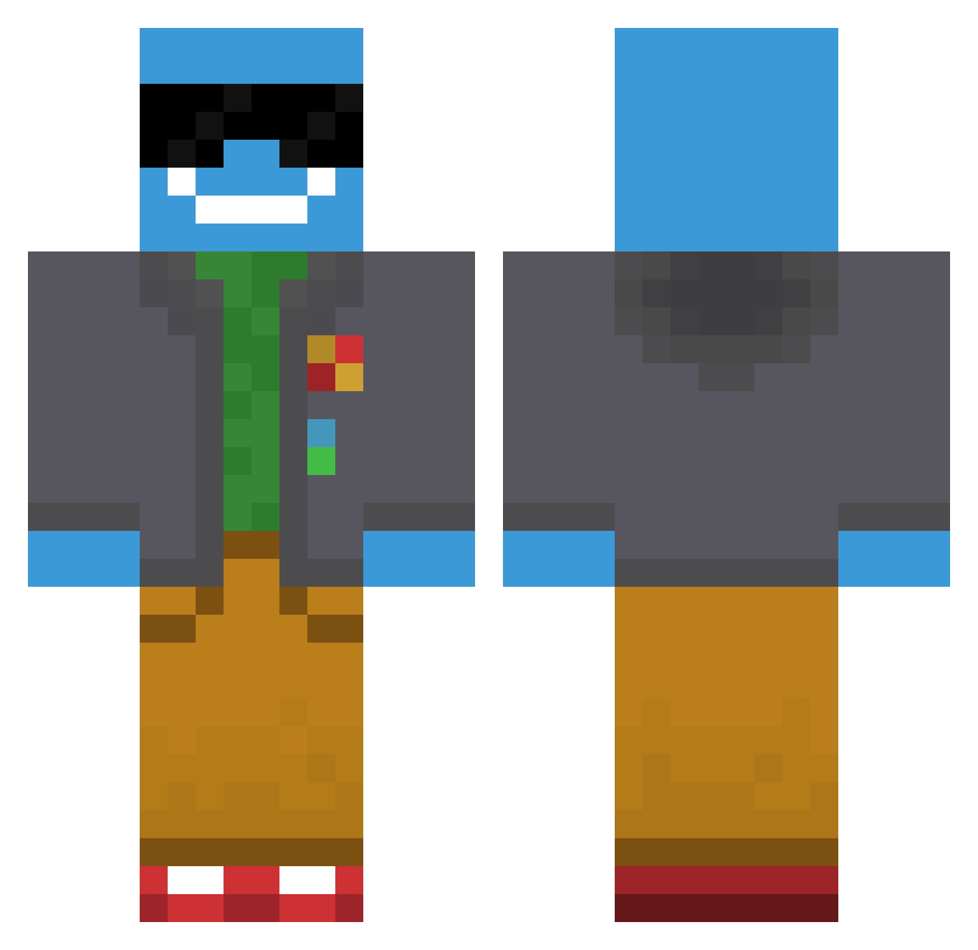 SilverShift_ Minecraft skin, front and back view
