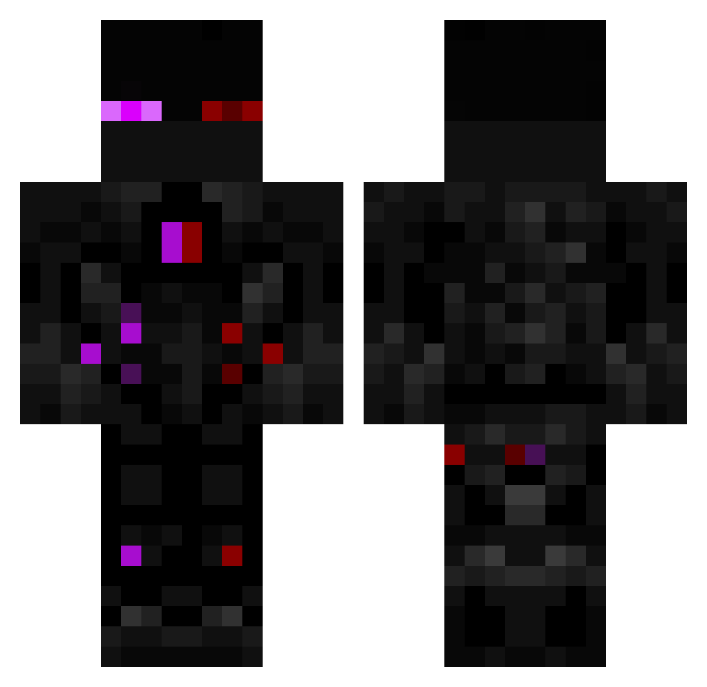 mogusio Minecraft skin, front and back view