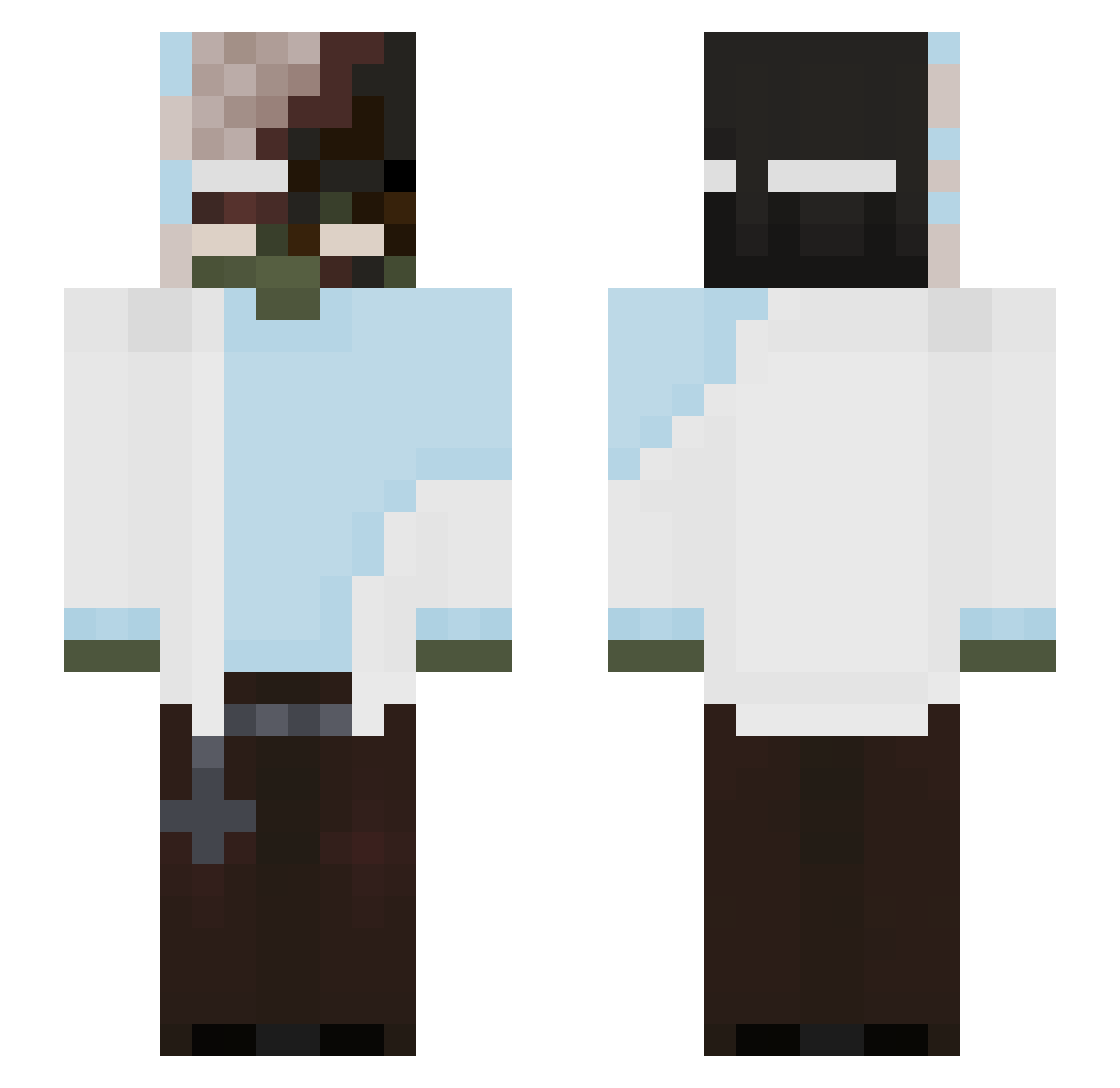 Simplyadem Minecraft skin, front and back view