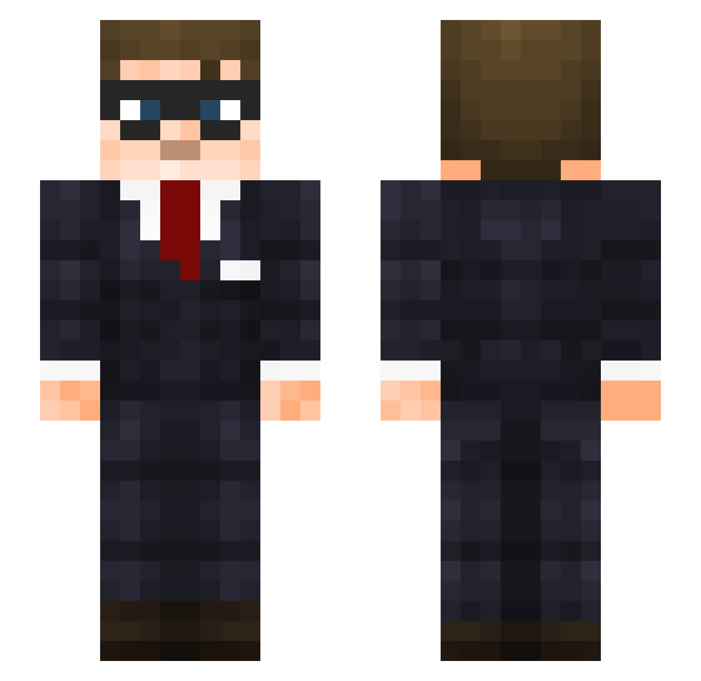 pechero Minecraft skin, front and back view