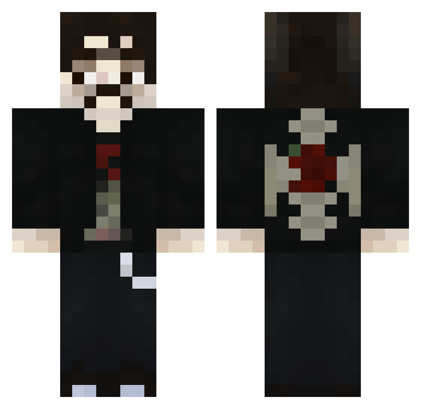 Faroshe Minecraft skin, front and back view