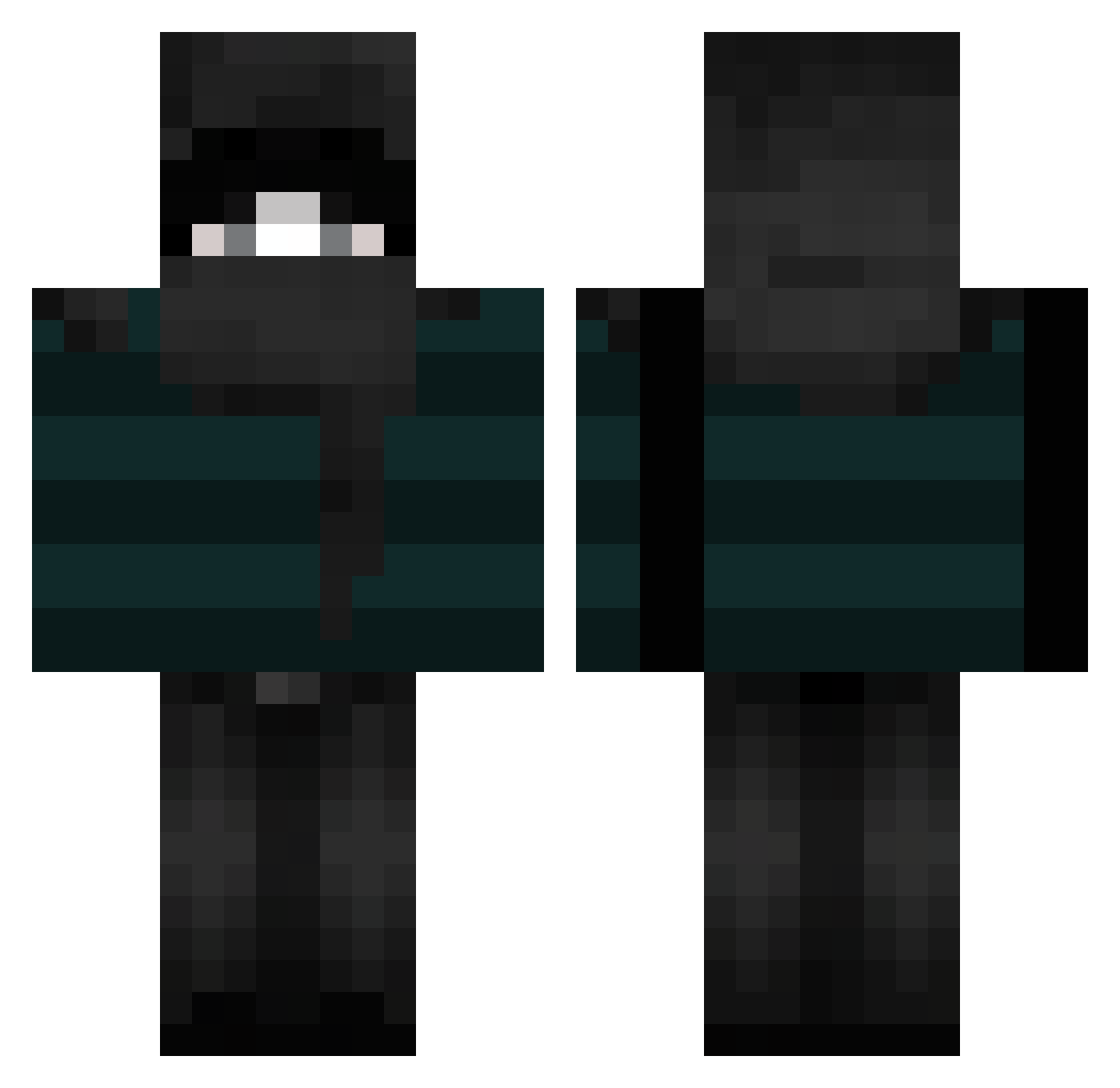 Wxxvy Minecraft skin, front and back view