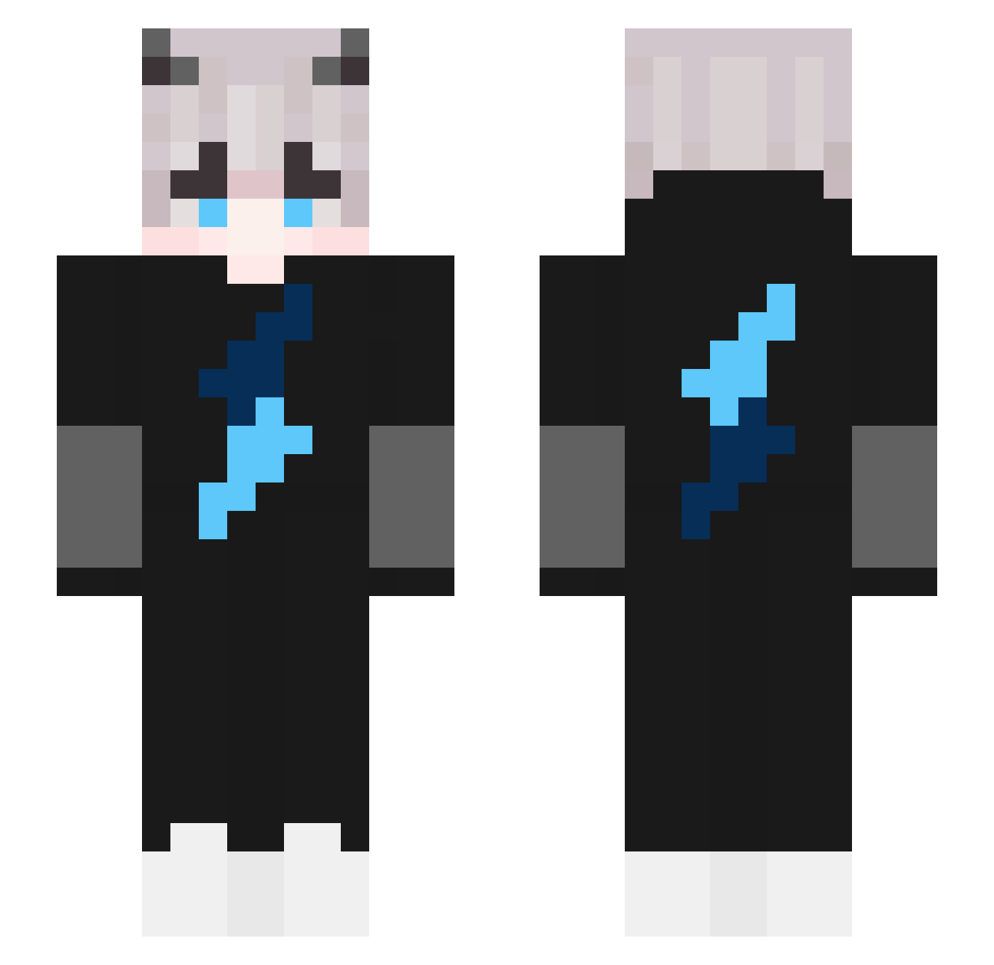 rom2201 Minecraft skin, front and back view