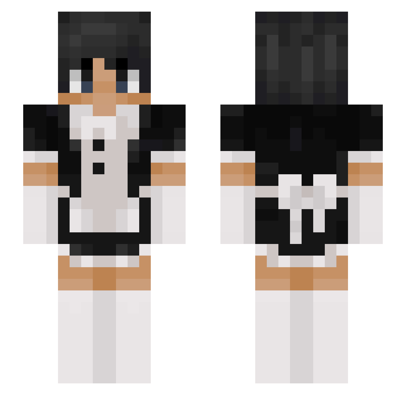 Bachii_ Minecraft skin, front and back view
