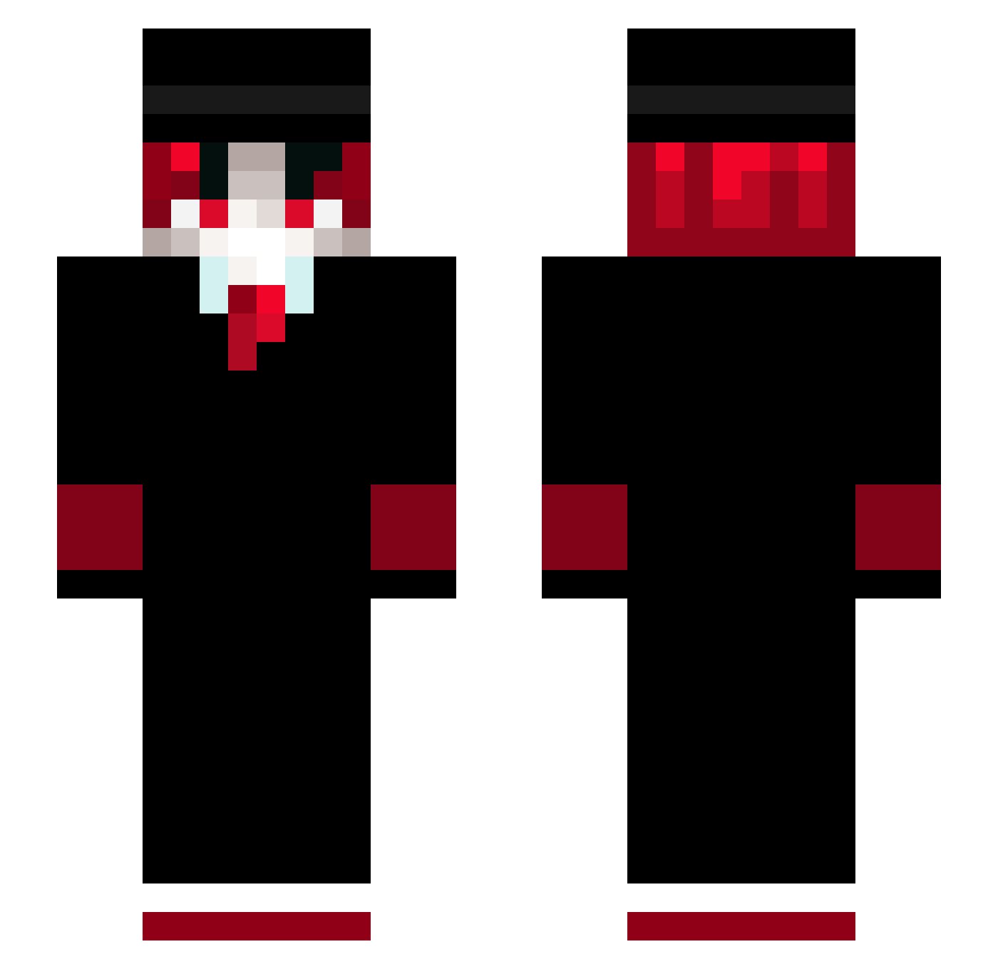 Superchargers Minecraft skin, front and back view