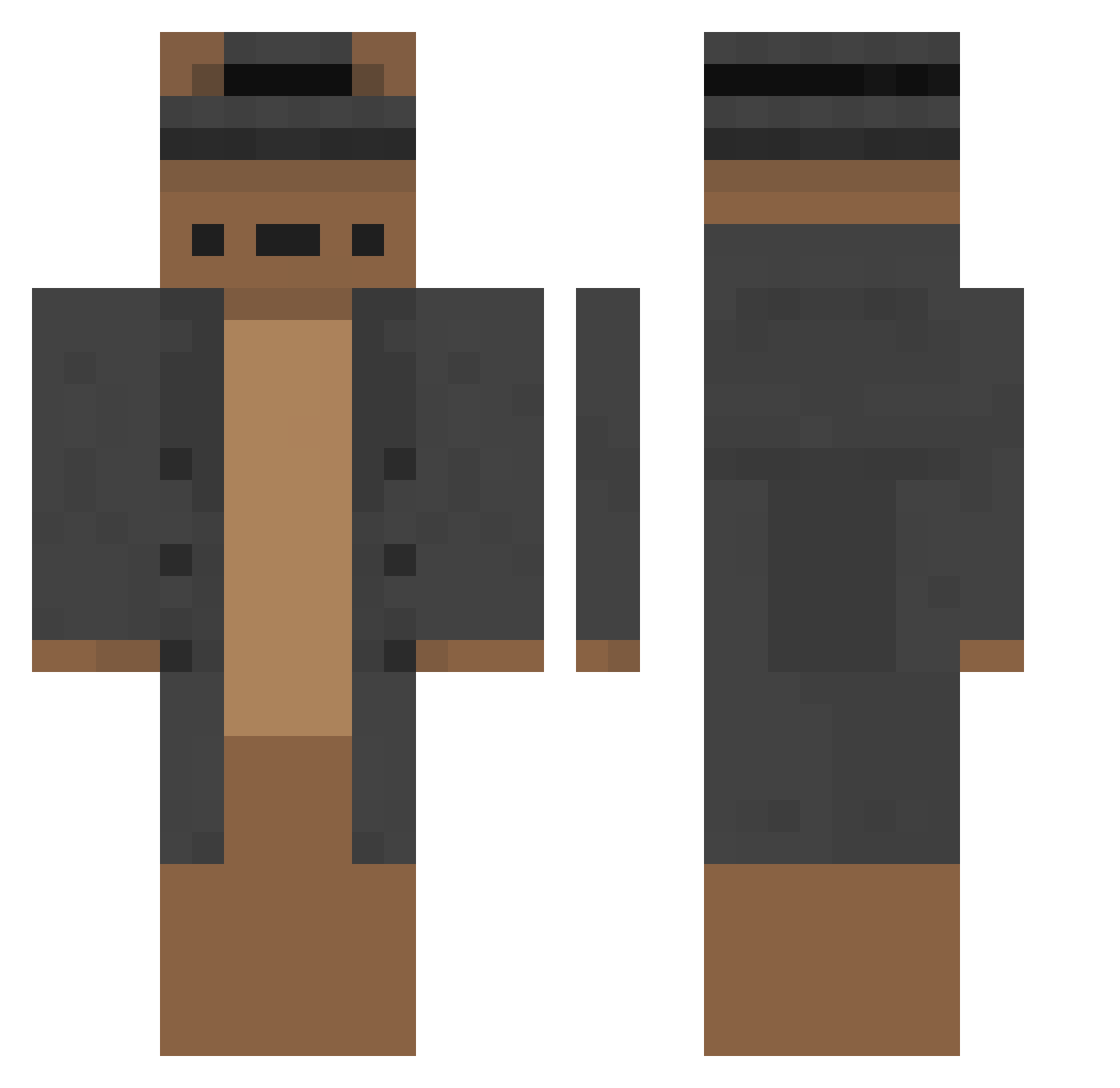 snowmannuer Minecraft skin, front and back view