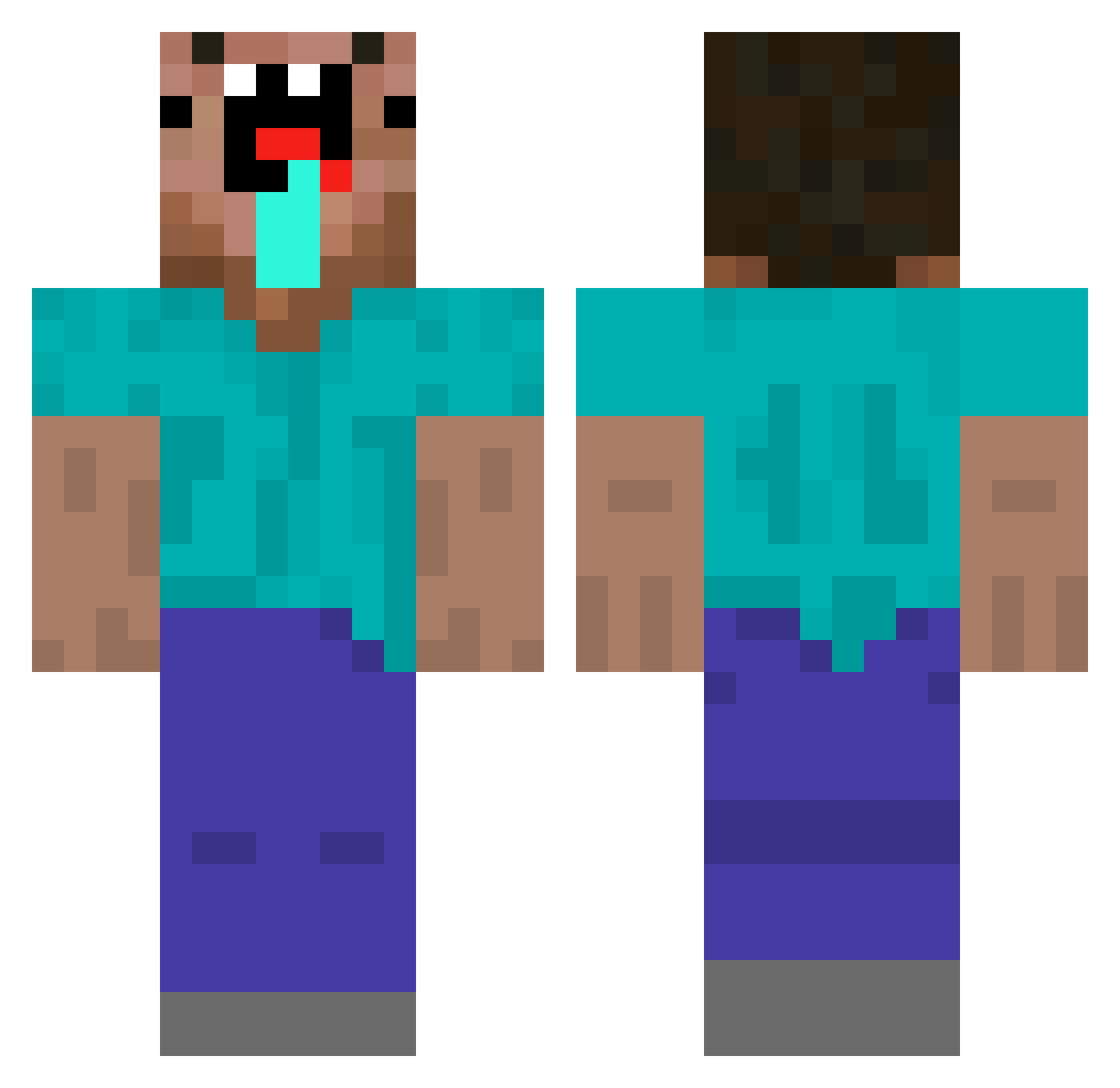 Yisz Minecraft skin, front and back view