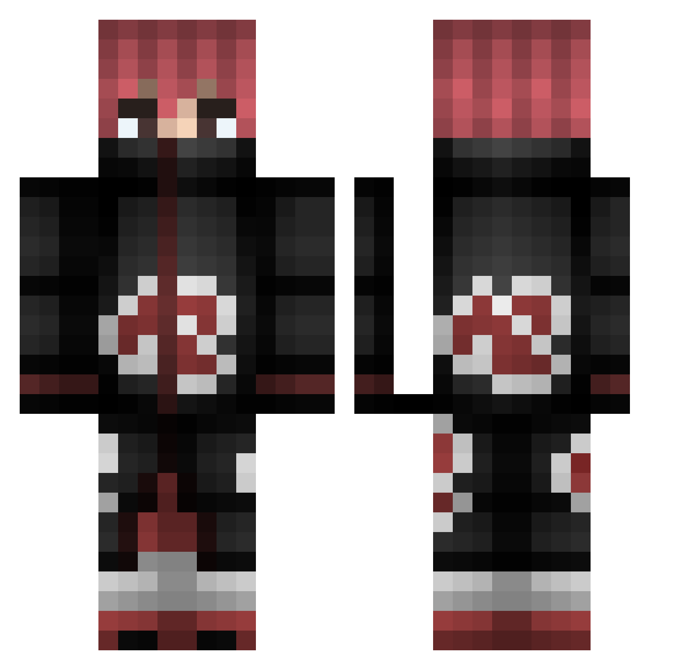 Tyfighter07 Minecraft skin, front and back view