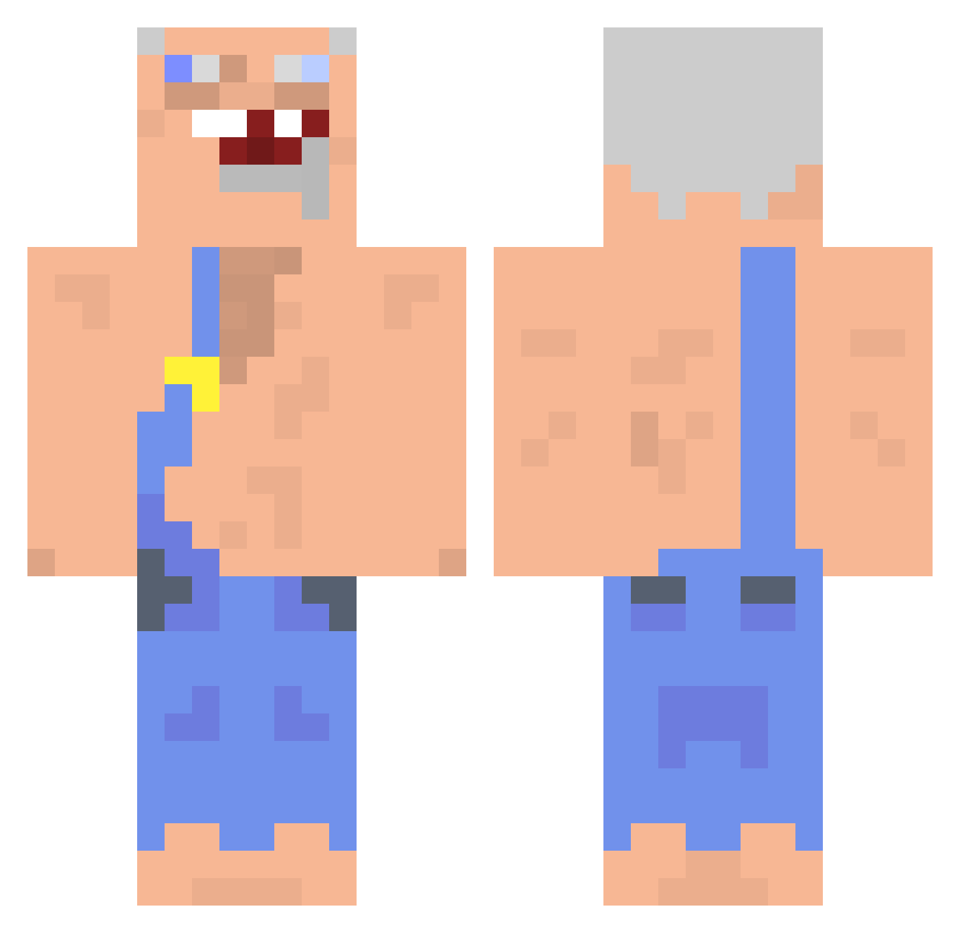 RawrLushy Minecraft skin, front and back view