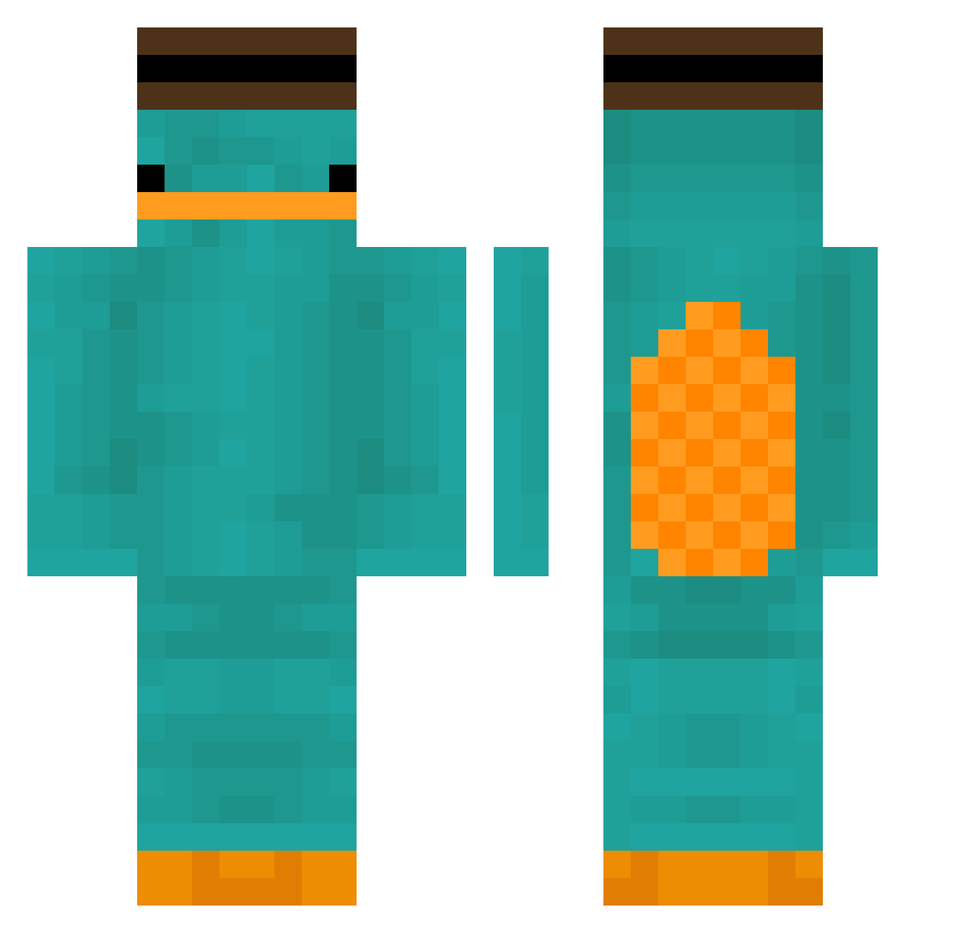 elcousin Minecraft skin, front and back view