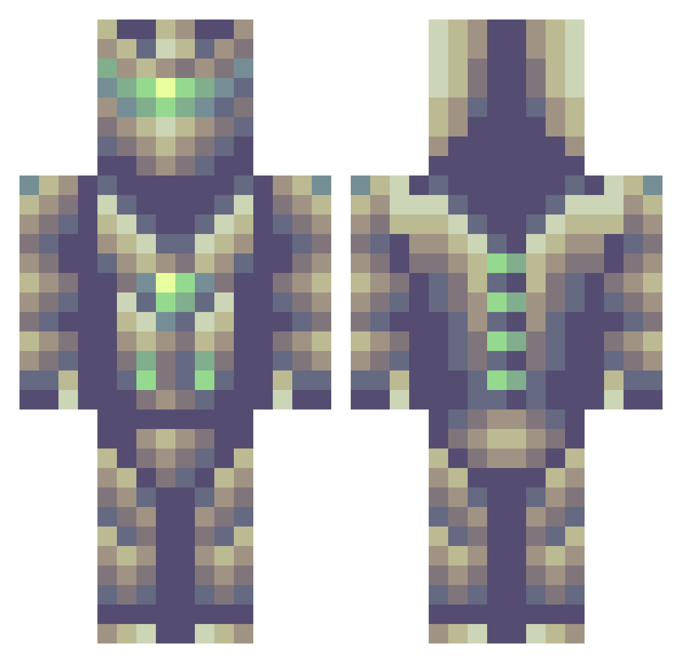 Pempos Minecraft skin, front and back view