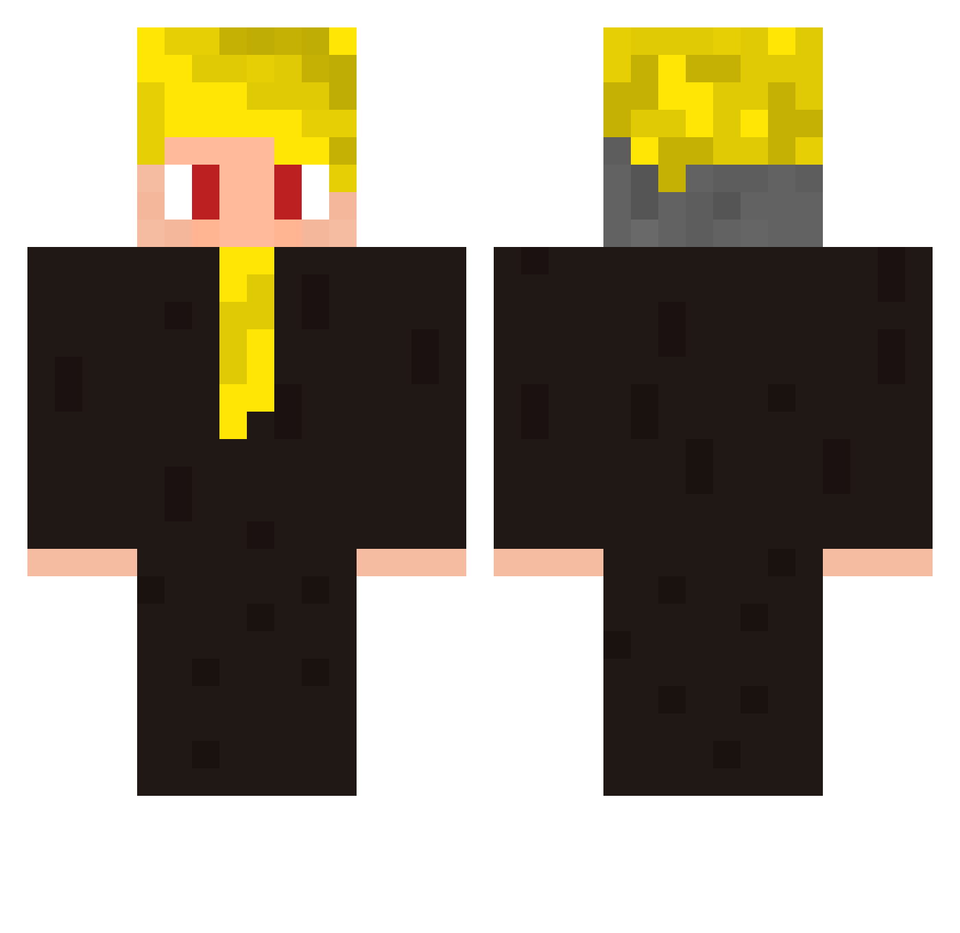 VxrKekst_YT Minecraft skin, front and back view