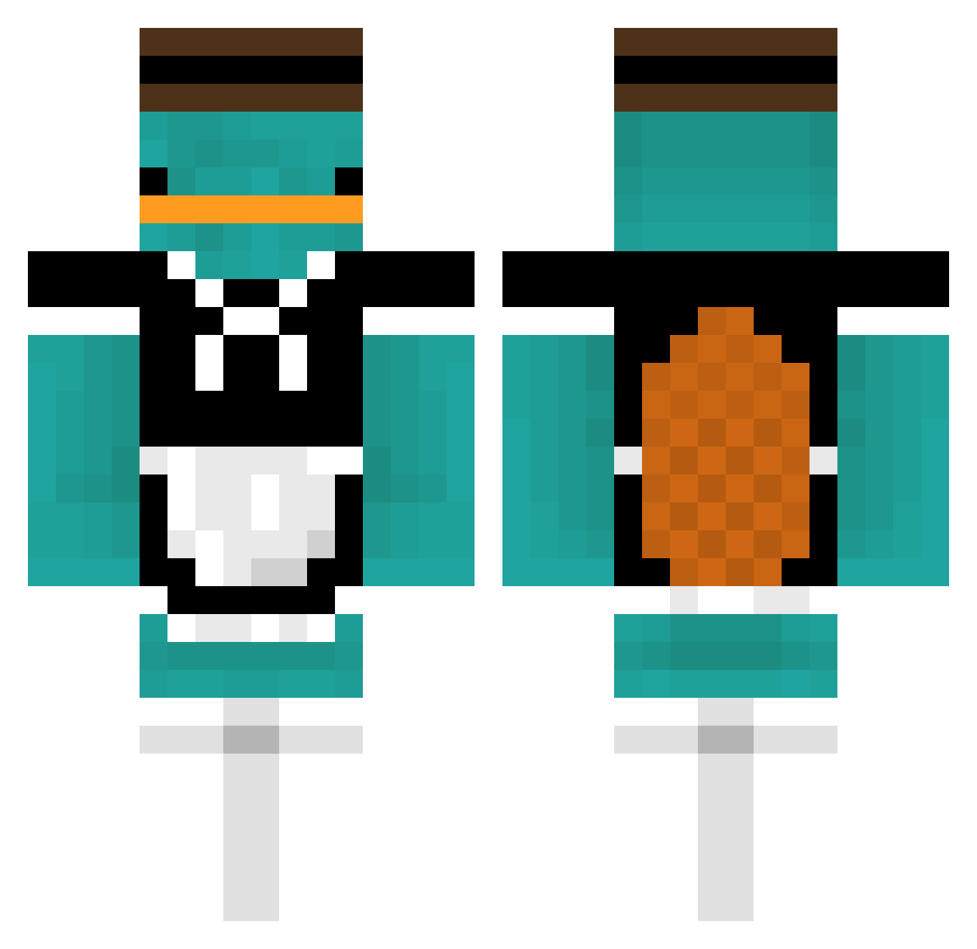 Stonkzie Minecraft skin, front and back view